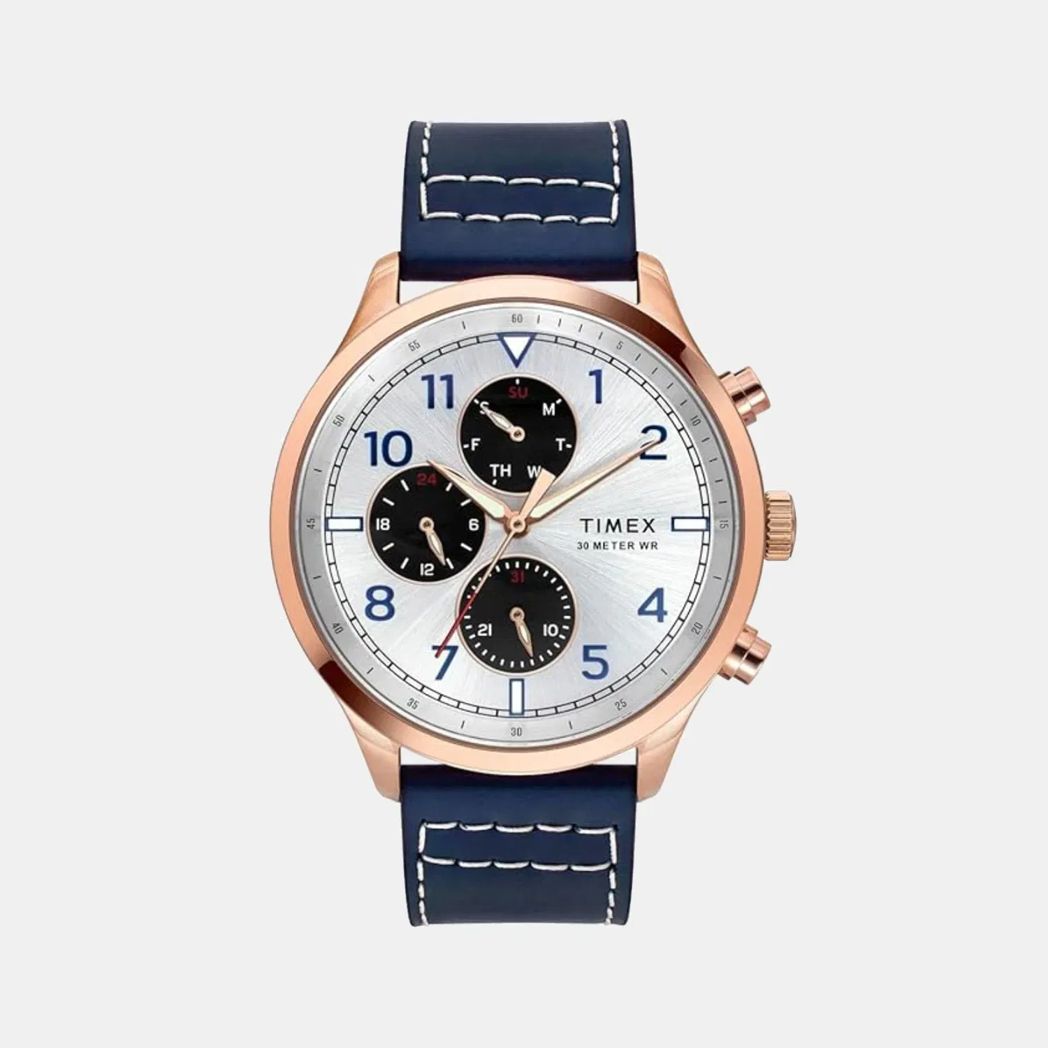 Timex Trendline Men Quartz Dial Multi-Function Leather Watch Tweg23902