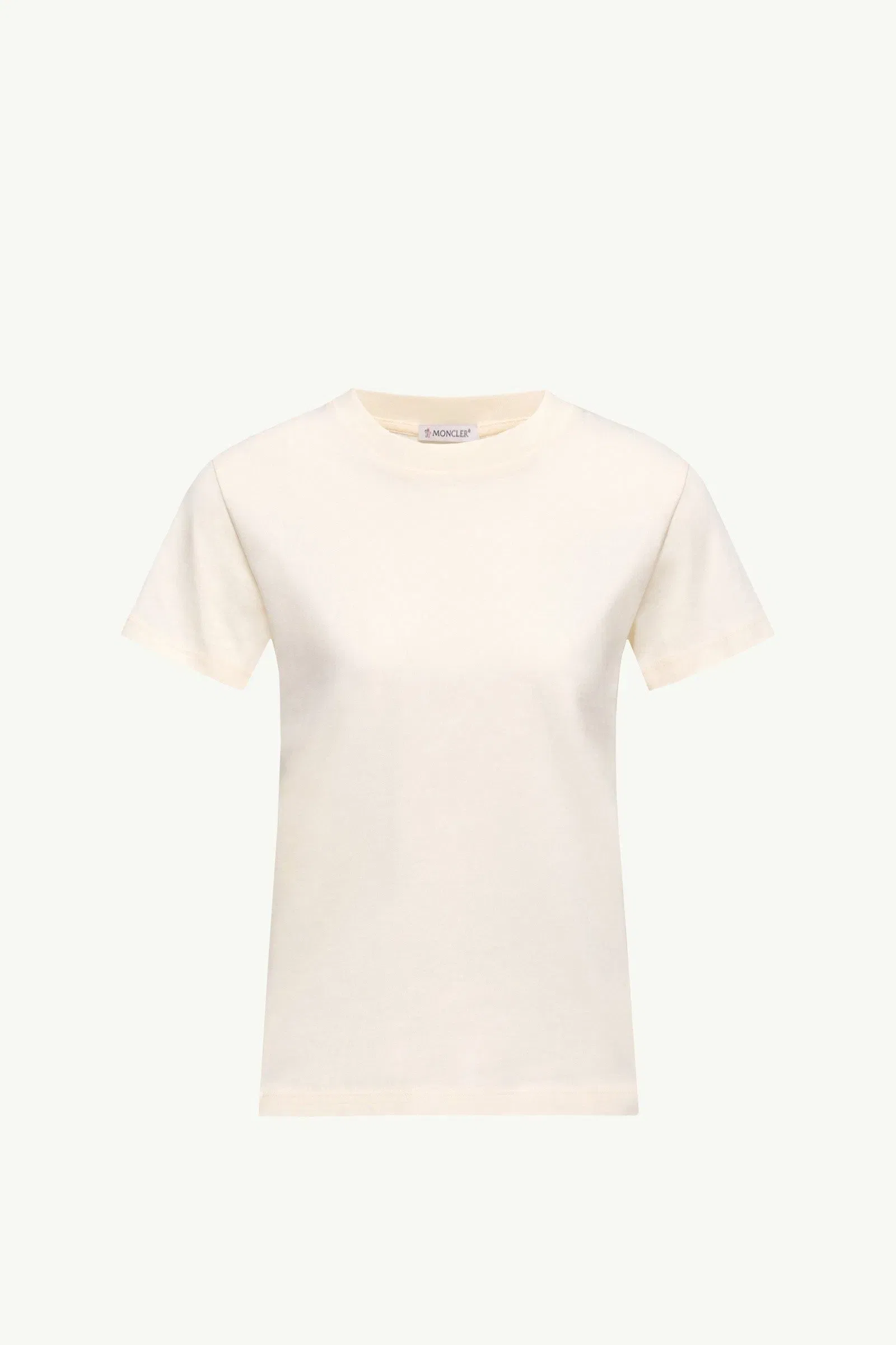 Moncler Embroidered Logo Cotton T-Shirt White White