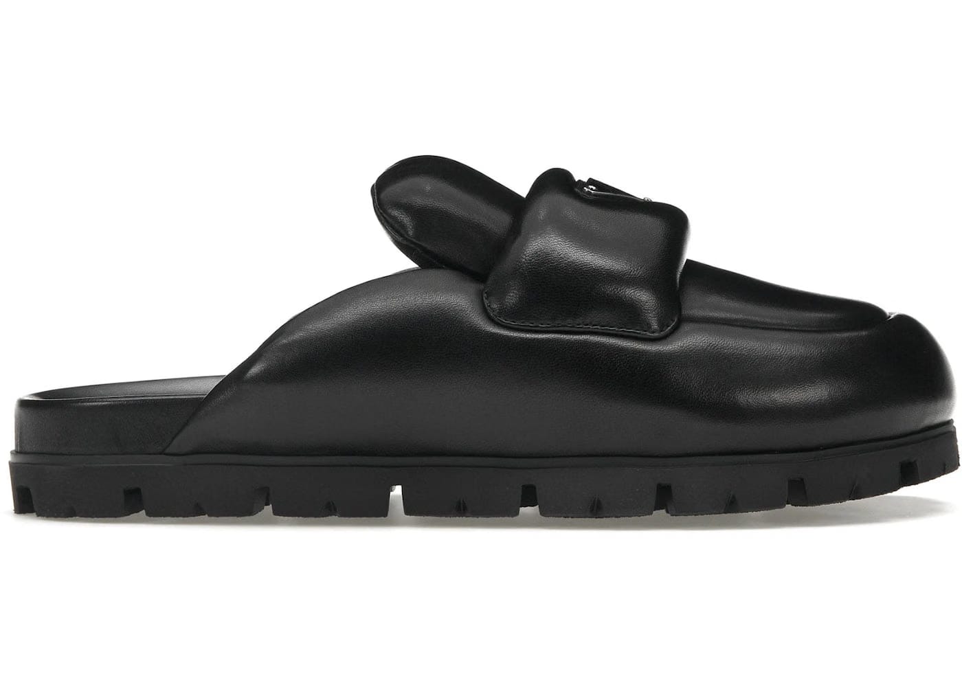 Prada Soft Padded 20Mm Sabots Black Nappa Leather