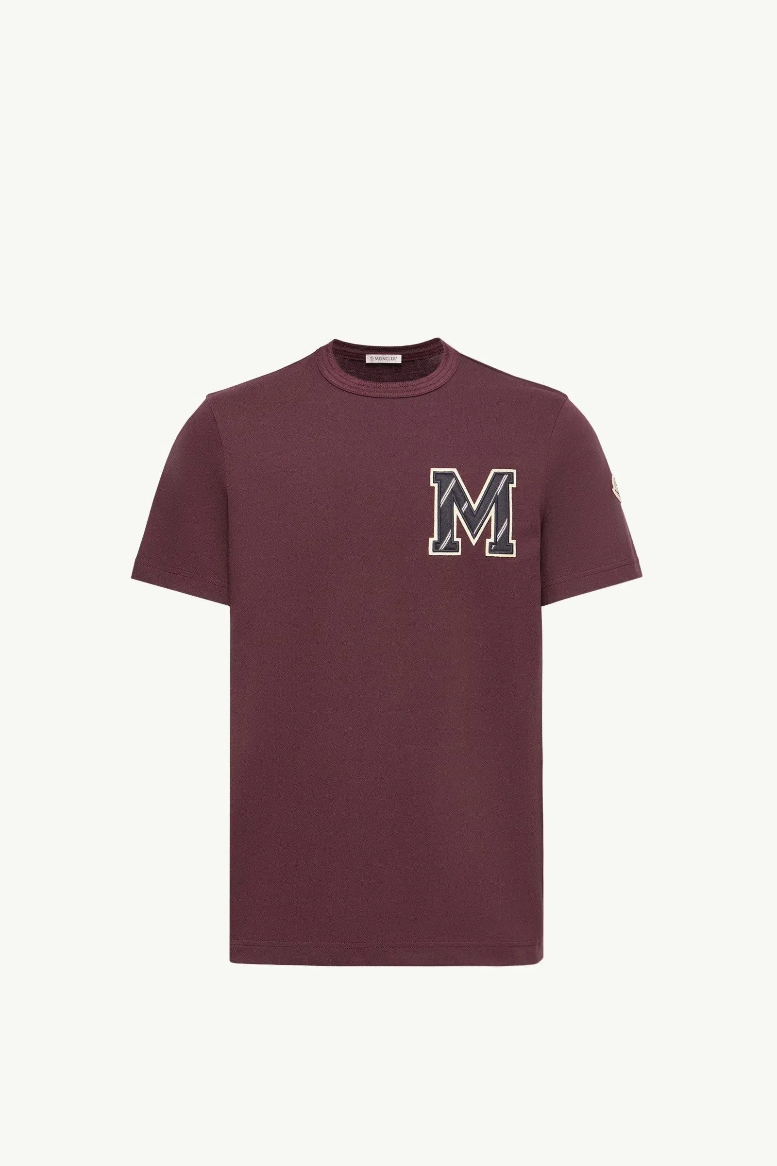 Moncler Cotton Jersey Monogram T-Shirt Burgundy Burgundy