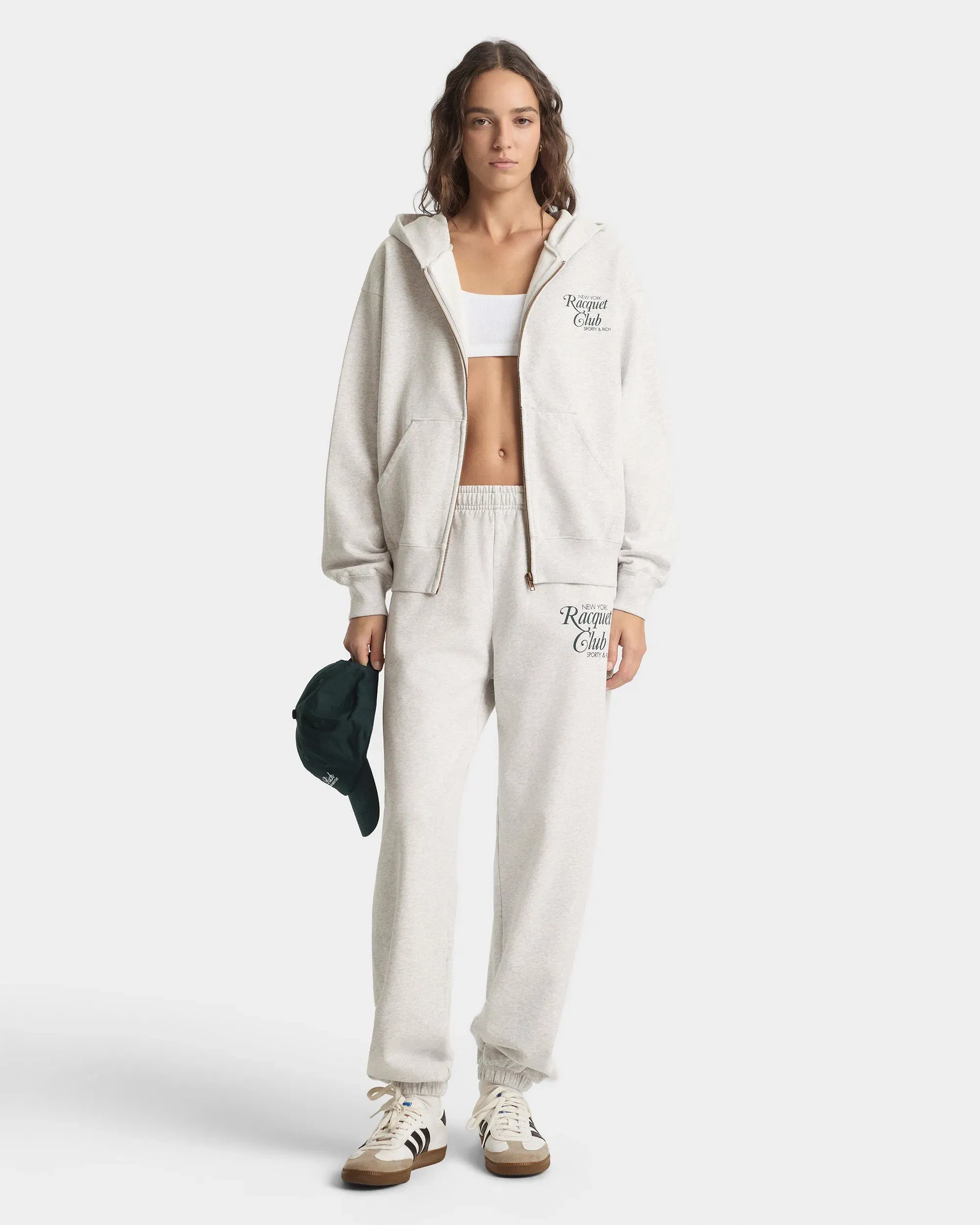 NYRC Zip Hoodie - Heather Gray/Forest