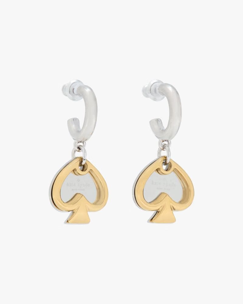 Statement Spade Charm Drop Huggies