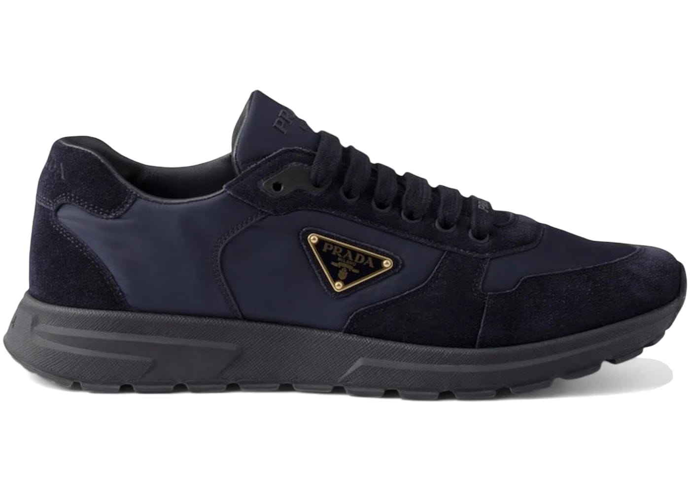 Prada Prax 2.0 Re-Nylon And Suede Sneakers Navy