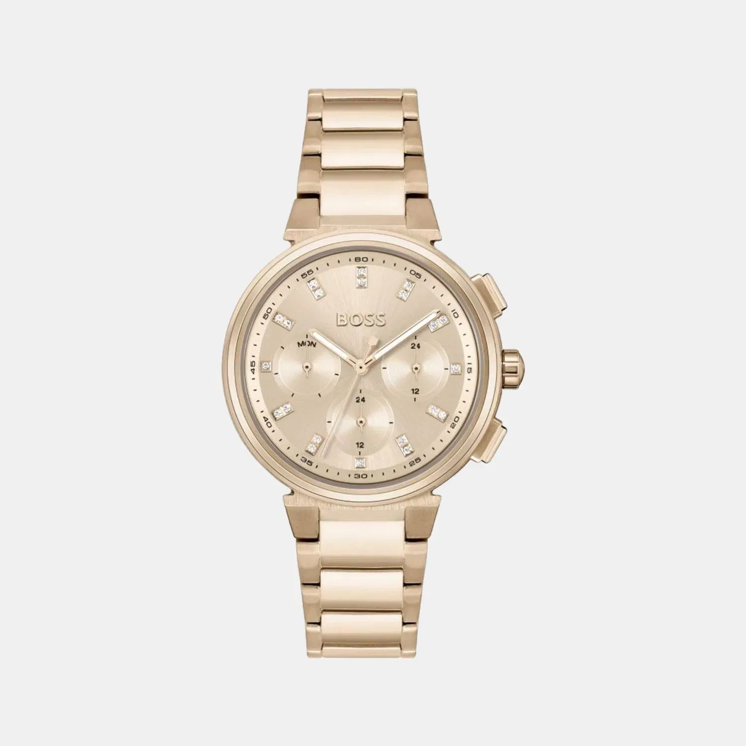 Boss One Women Quartz Pink Dial Analog Stainless Steel Watch 1502678