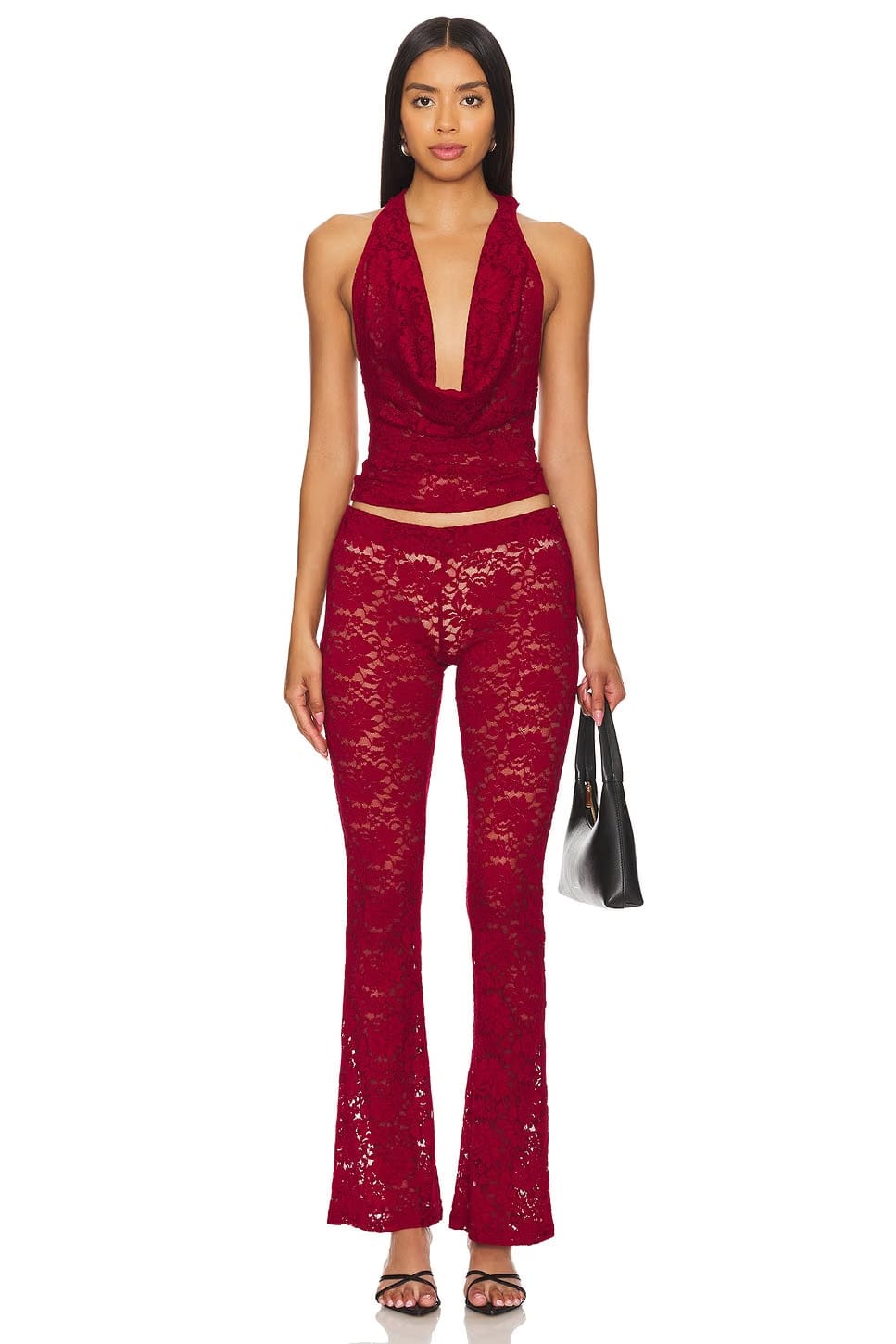 superdown Tania Pant Set in Burgundy