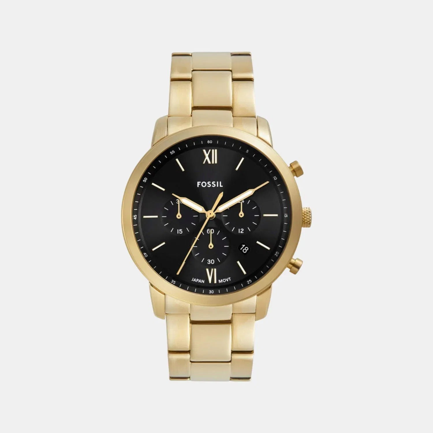 Fossil Neutra Men Quartz Black Dial Chronograph Stainless Steel Watch Fs6093