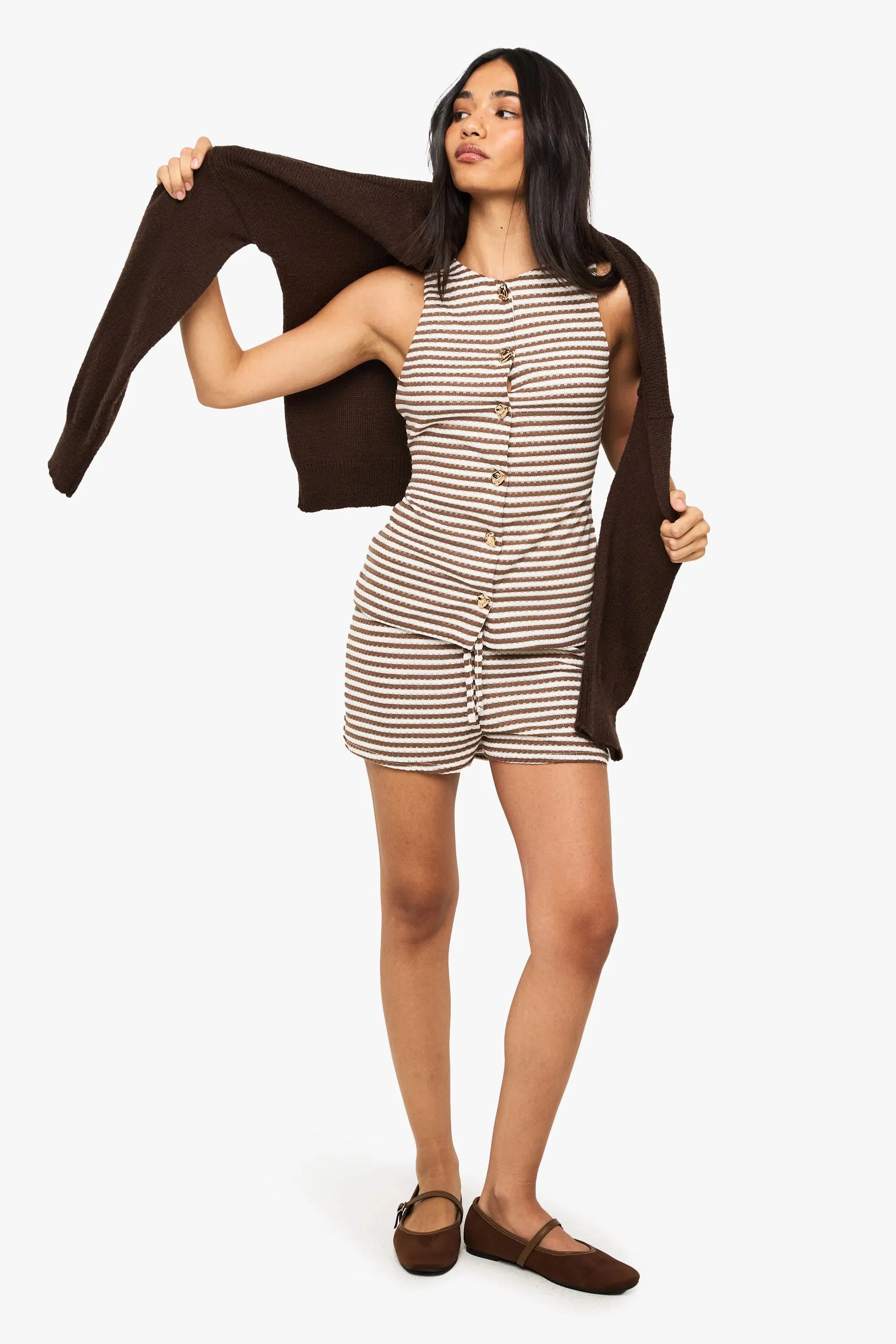 HEAVY STRIPE FLIPPY SHORT