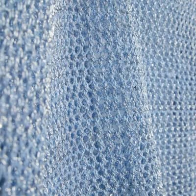 Blue Short Sleeve Knit Beach Top