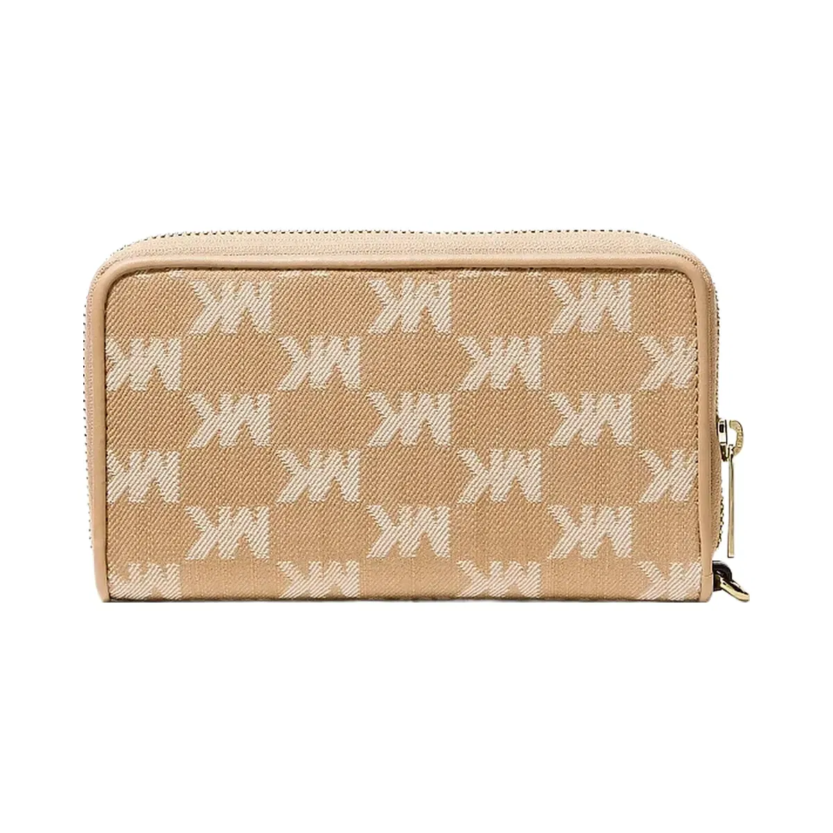 Michael Kors Jet Set Travel Large Logo Jacquard Denim Smartphone Wallet Camel