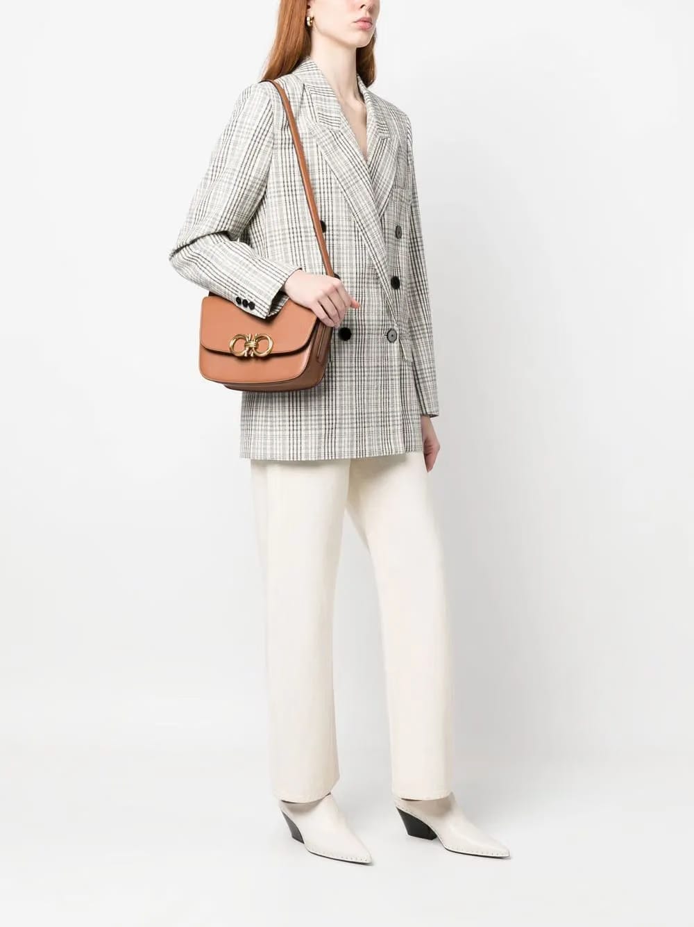 Trapezio leather crossbody bag
