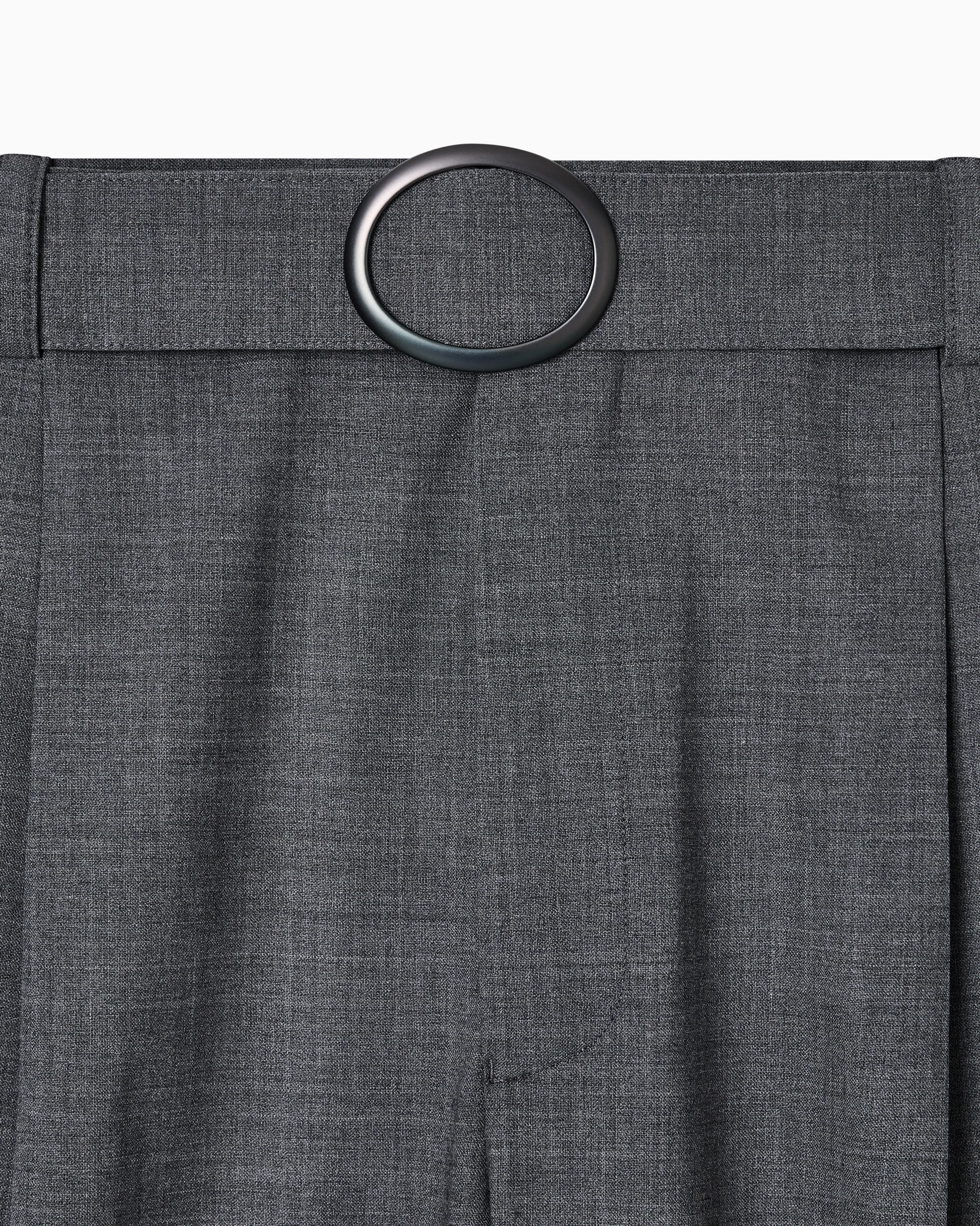 Emporio Armani Trousers with pleats and belt in stretch wool canvas