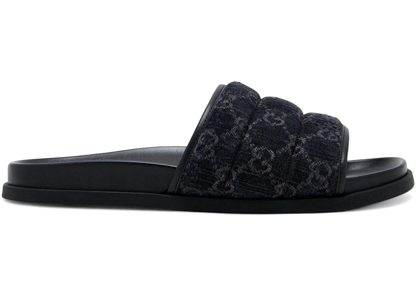 Gucci Slide Sandal Black Padded Gg Denim