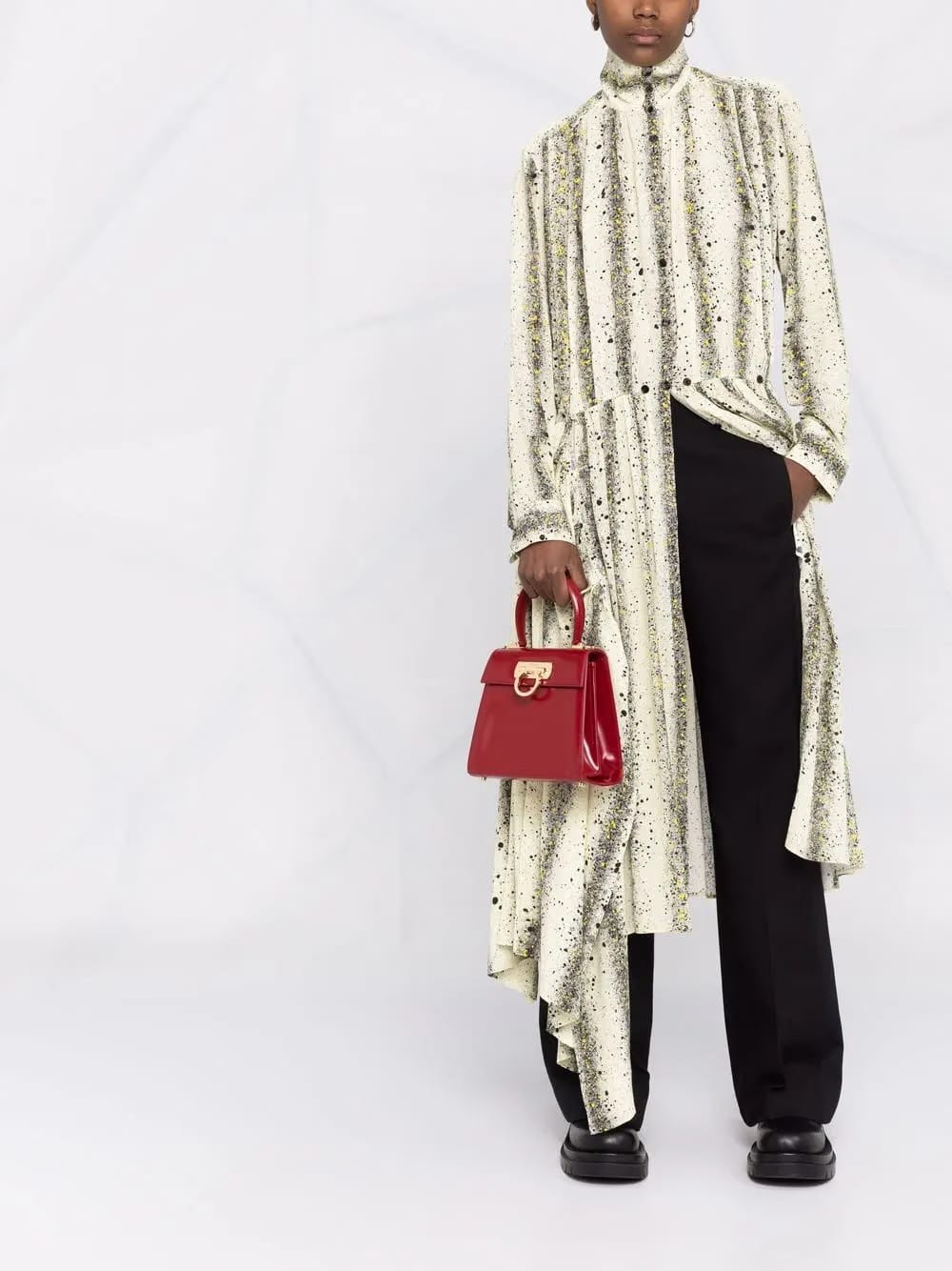small Gancini-clasp top handle bag
