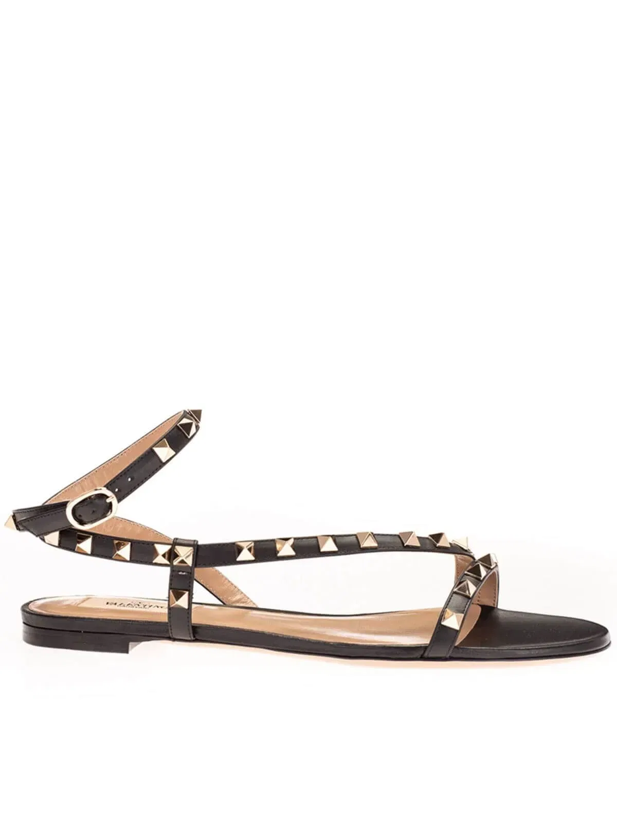 Valentino Garavani Rockstud flat sandals in black