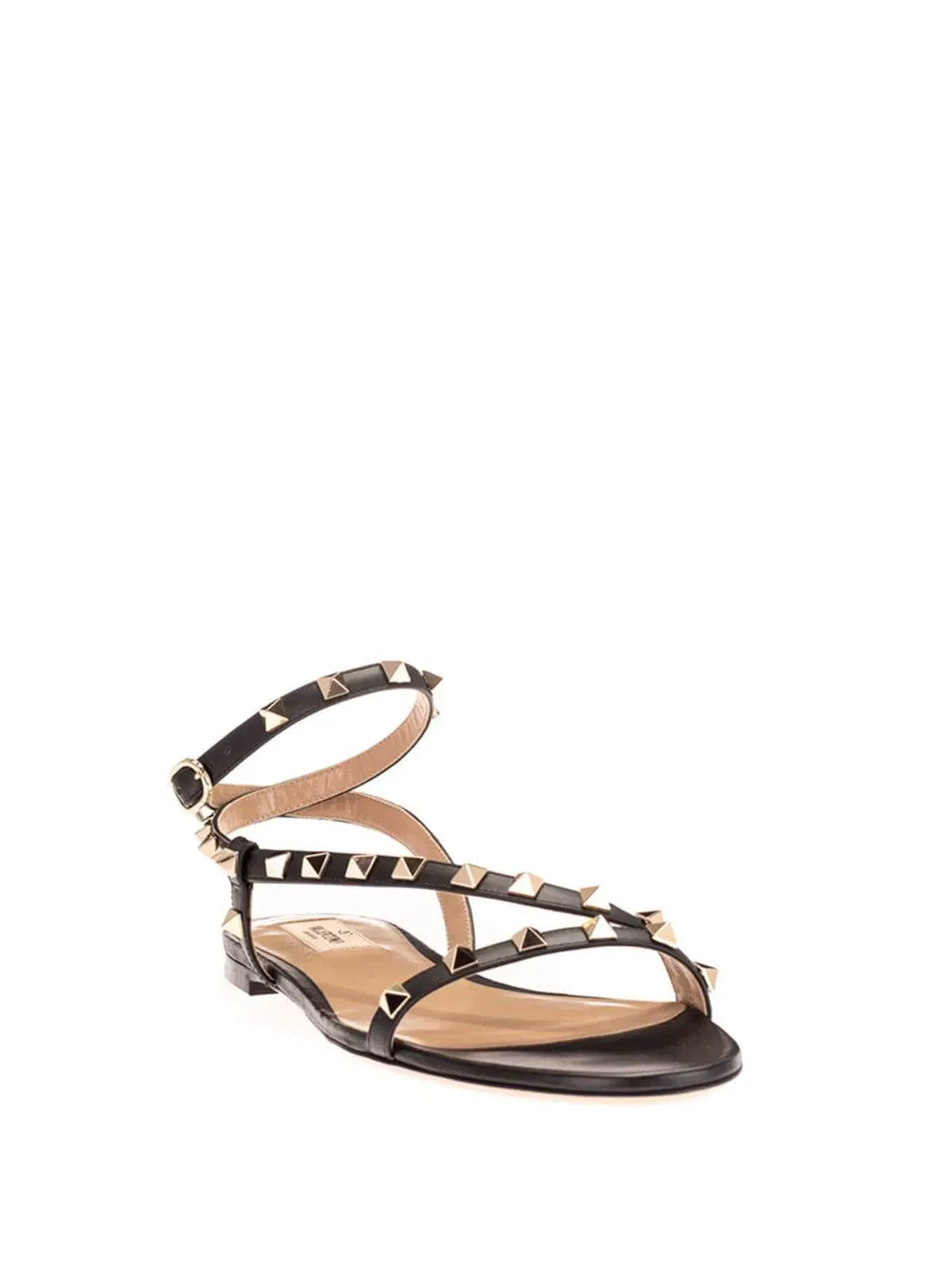 Valentino Garavani Rockstud flat sandals in black