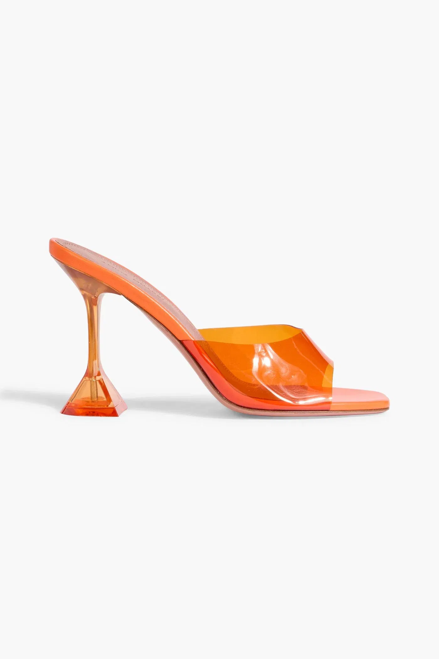 Amina Muaddi Lupita 95 Pvc Mules Bright Orange Women's