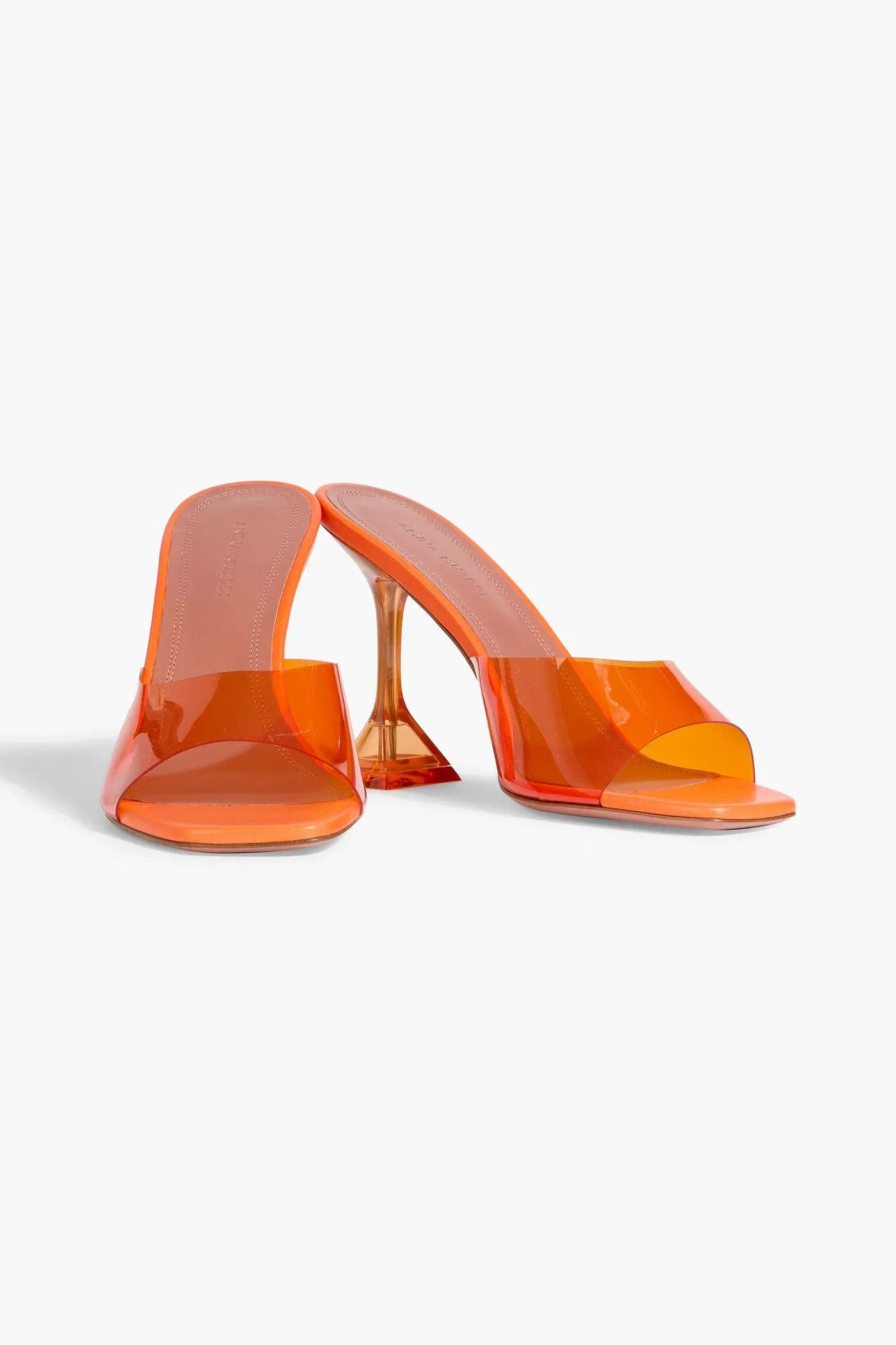 Amina Muaddi Lupita 95 Pvc Mules Bright Orange Women's