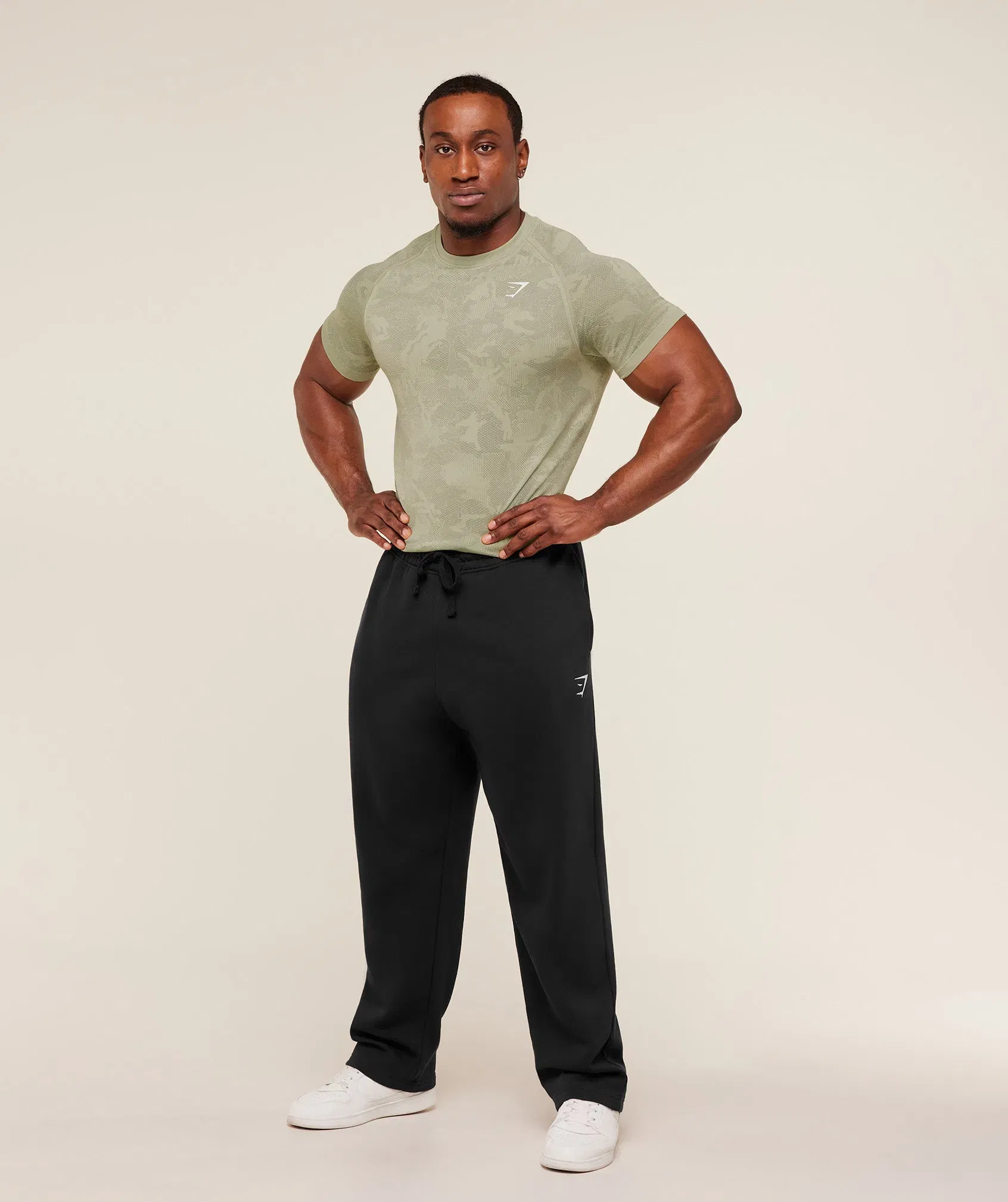 Gymshark Geo Seamless T-Shirt -  Haze Green /  Unit Green