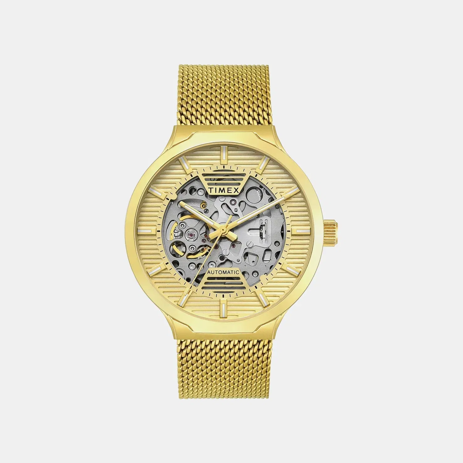 Timex Signio Men Quartz Champagne Dial Automatic Stainless Steel Watch Tweg31500