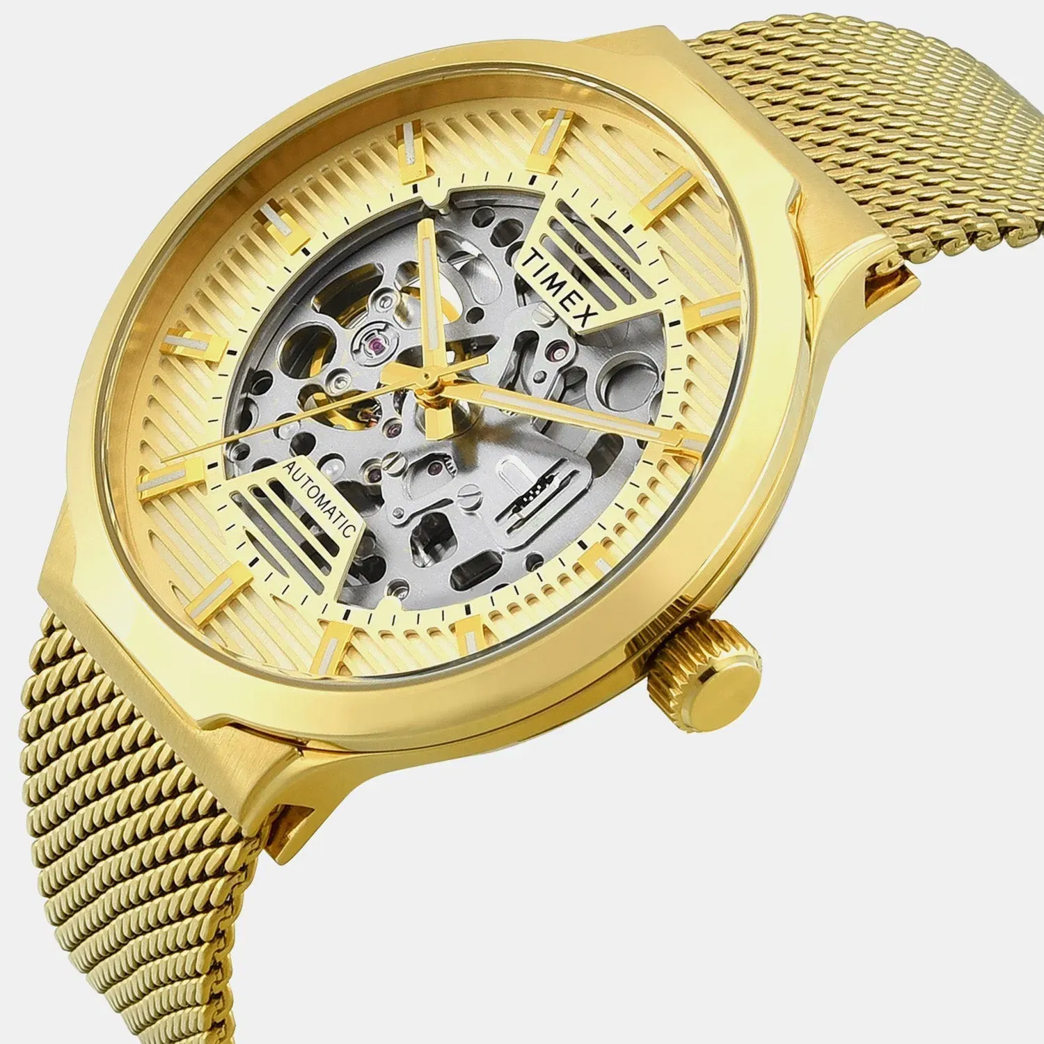 Timex Signio Men Quartz Champagne Dial Automatic Stainless Steel Watch Tweg31500
