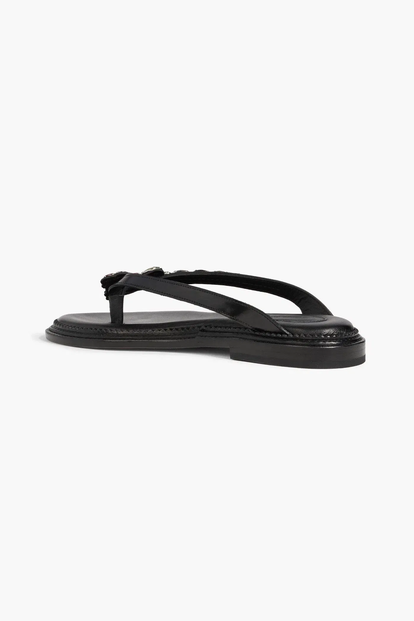 Simone Rocha Crystal-Embellished Glossed-Leather Sandals Black Women's