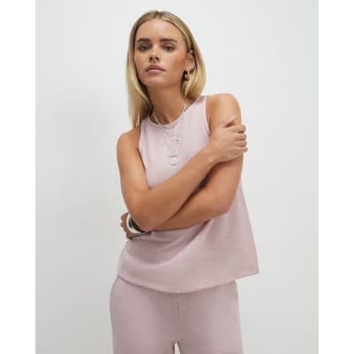 Petite Pink Metallic Vest Top