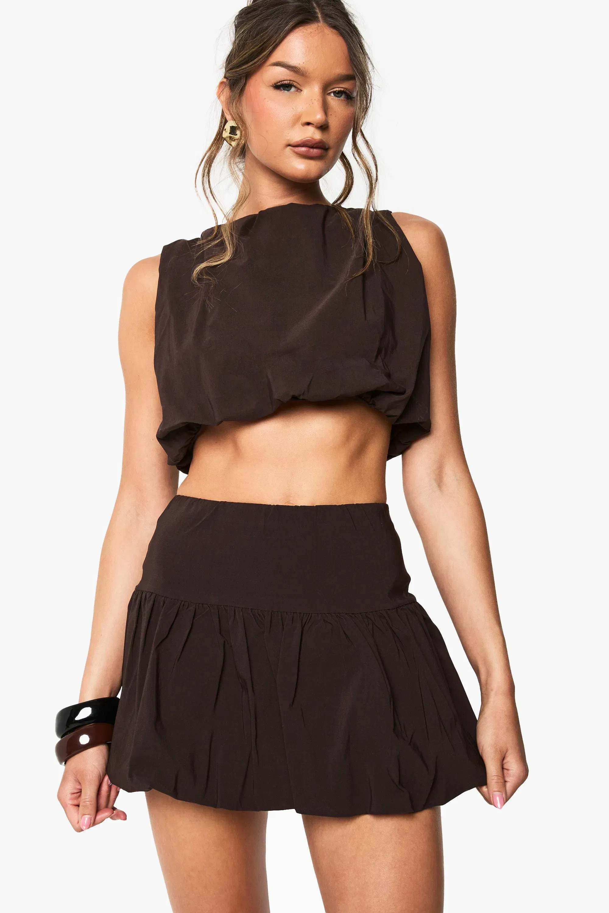 Bengaline Ruched Puffball Top