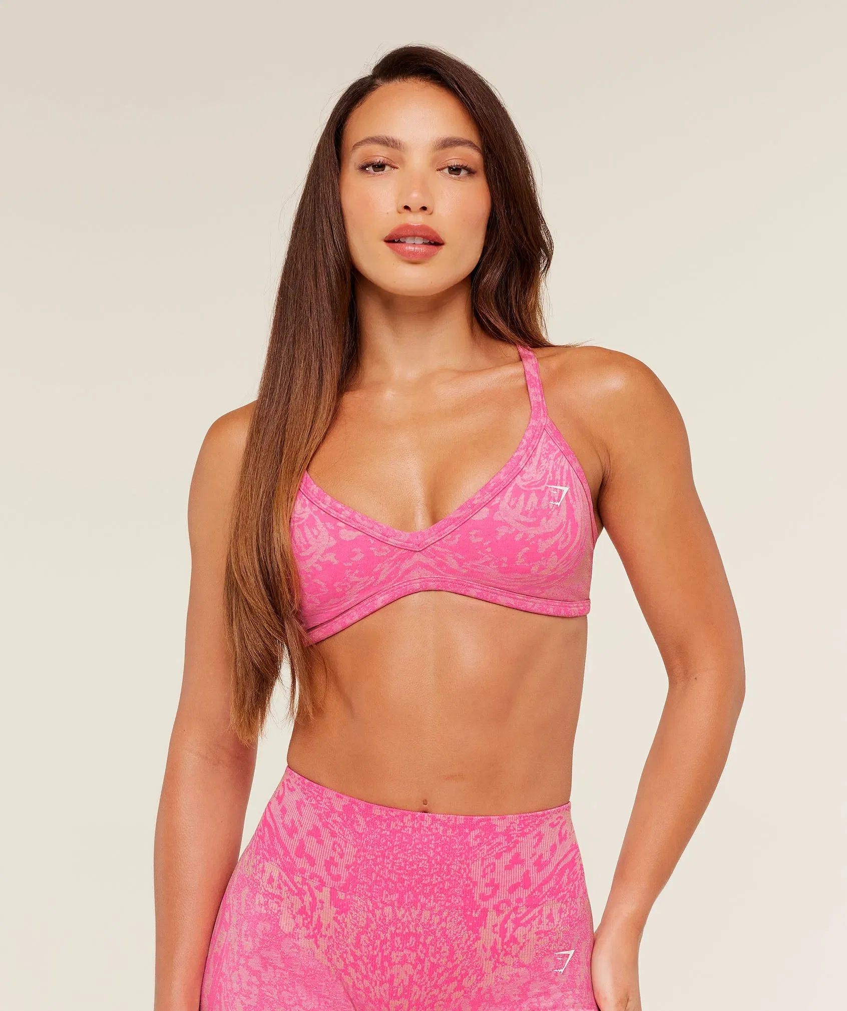 Gymshark Adapt Animal X Whitney Sports Bra - Electric Pink / Sorbet Yellow