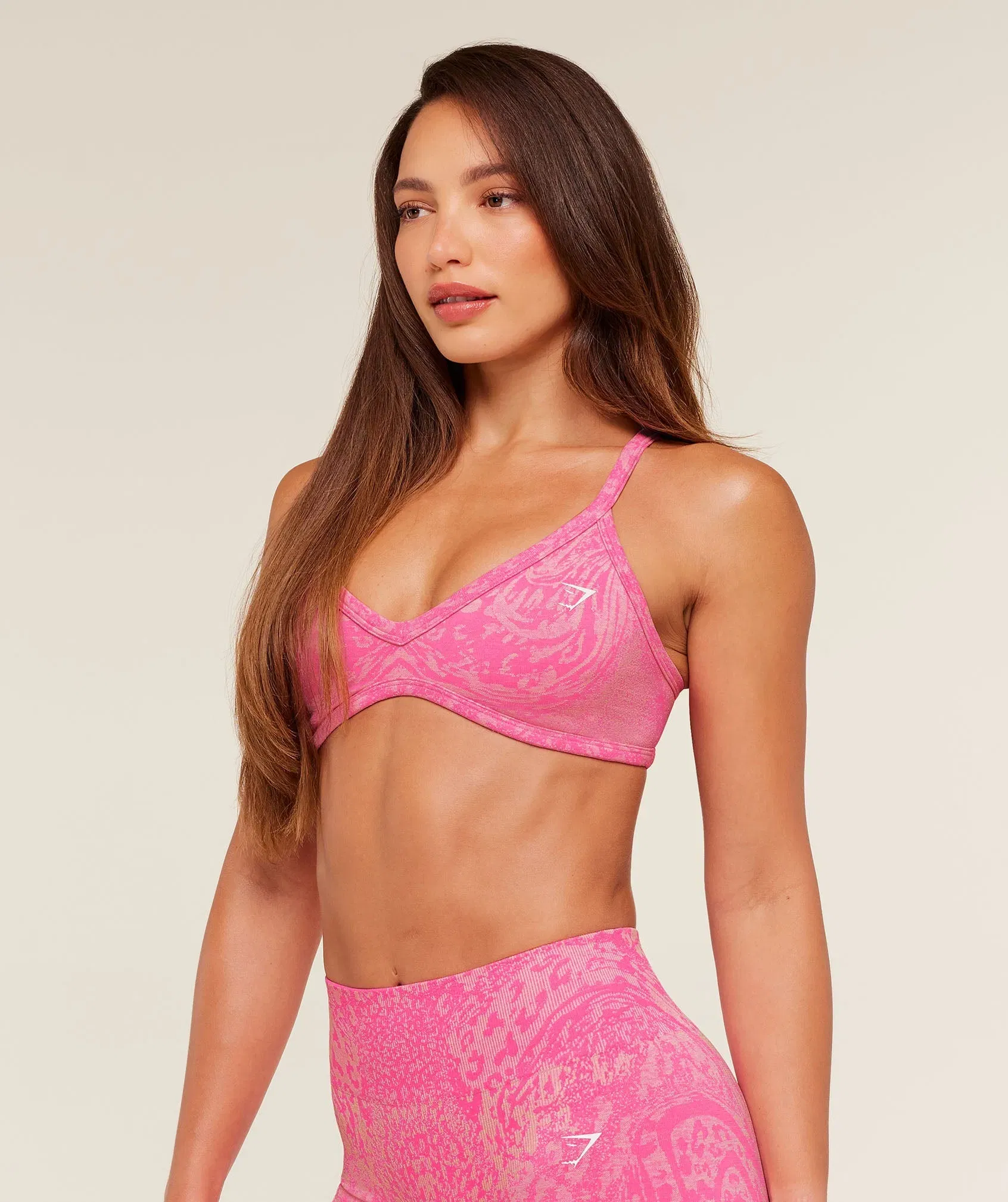 Gymshark Adapt Animal X Whitney Sports Bra - Electric Pink / Sorbet Yellow