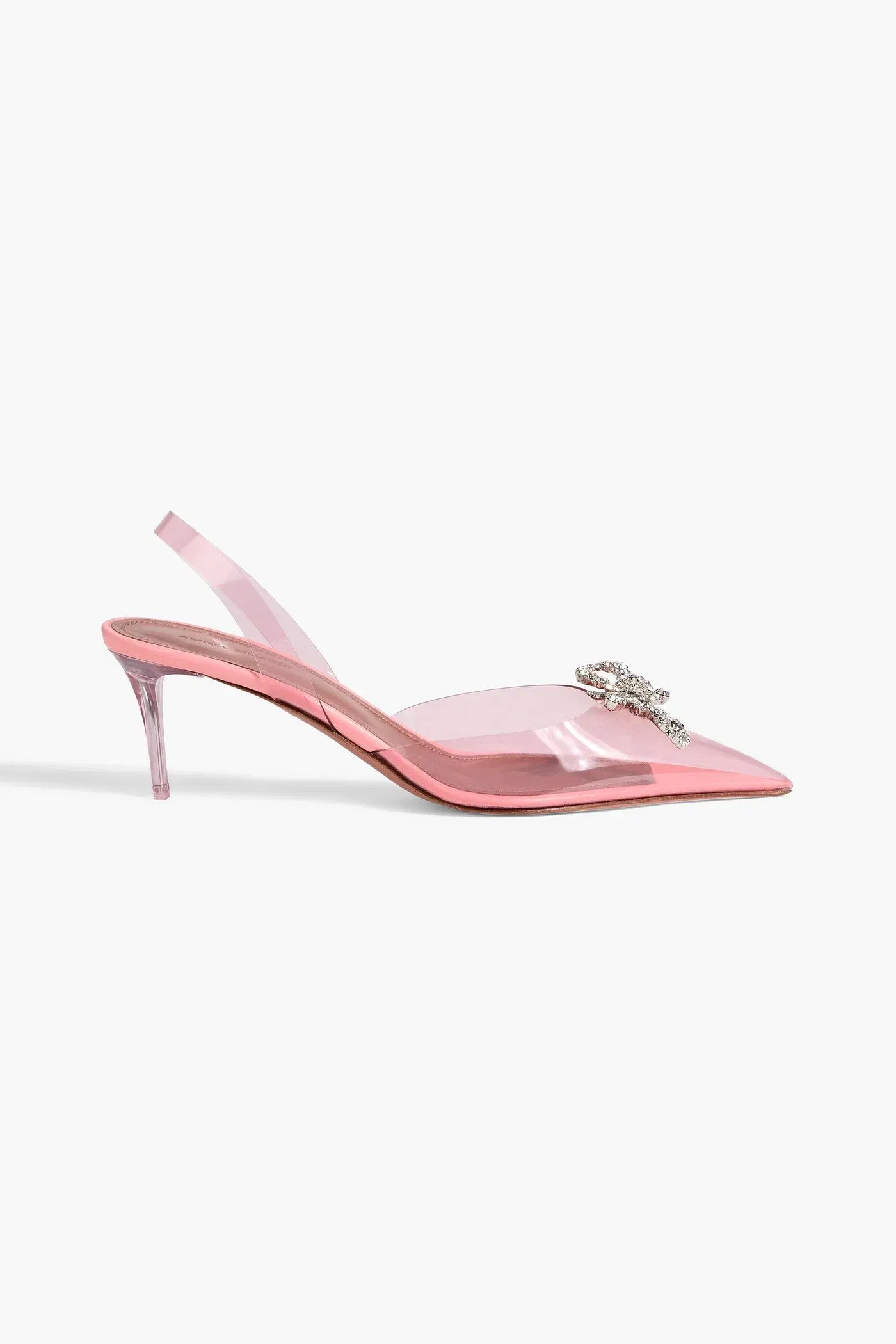 Amina Muaddi Rosie Crystal-Embellished Pvc Slingback Pumps Baby Pink Women's