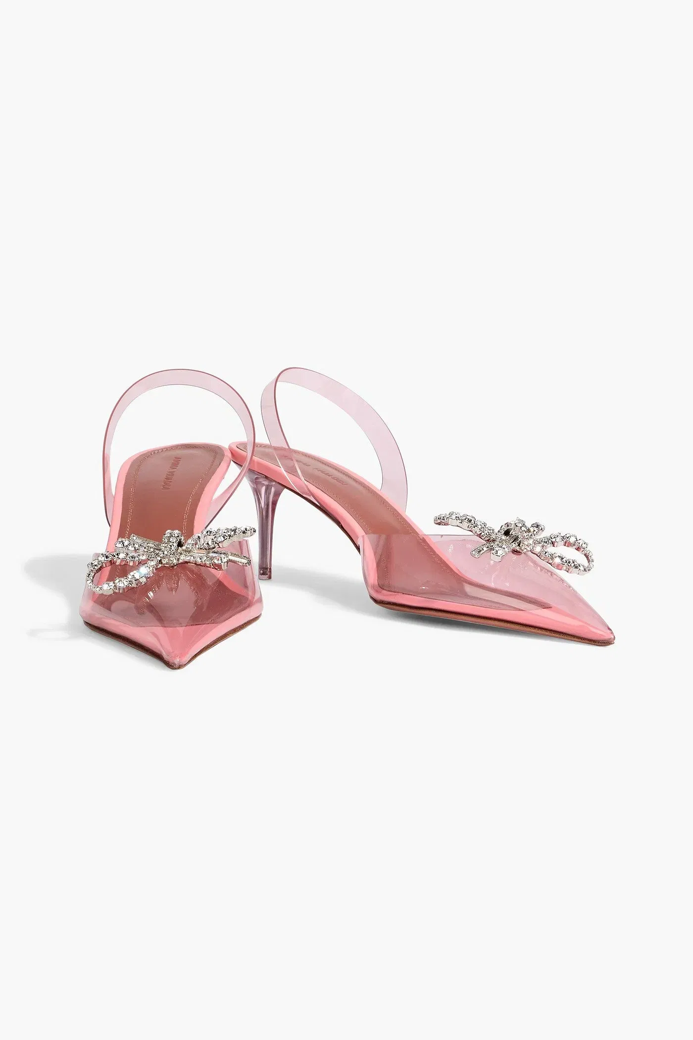 Amina Muaddi Rosie Crystal-Embellished Pvc Slingback Pumps Baby Pink Women's