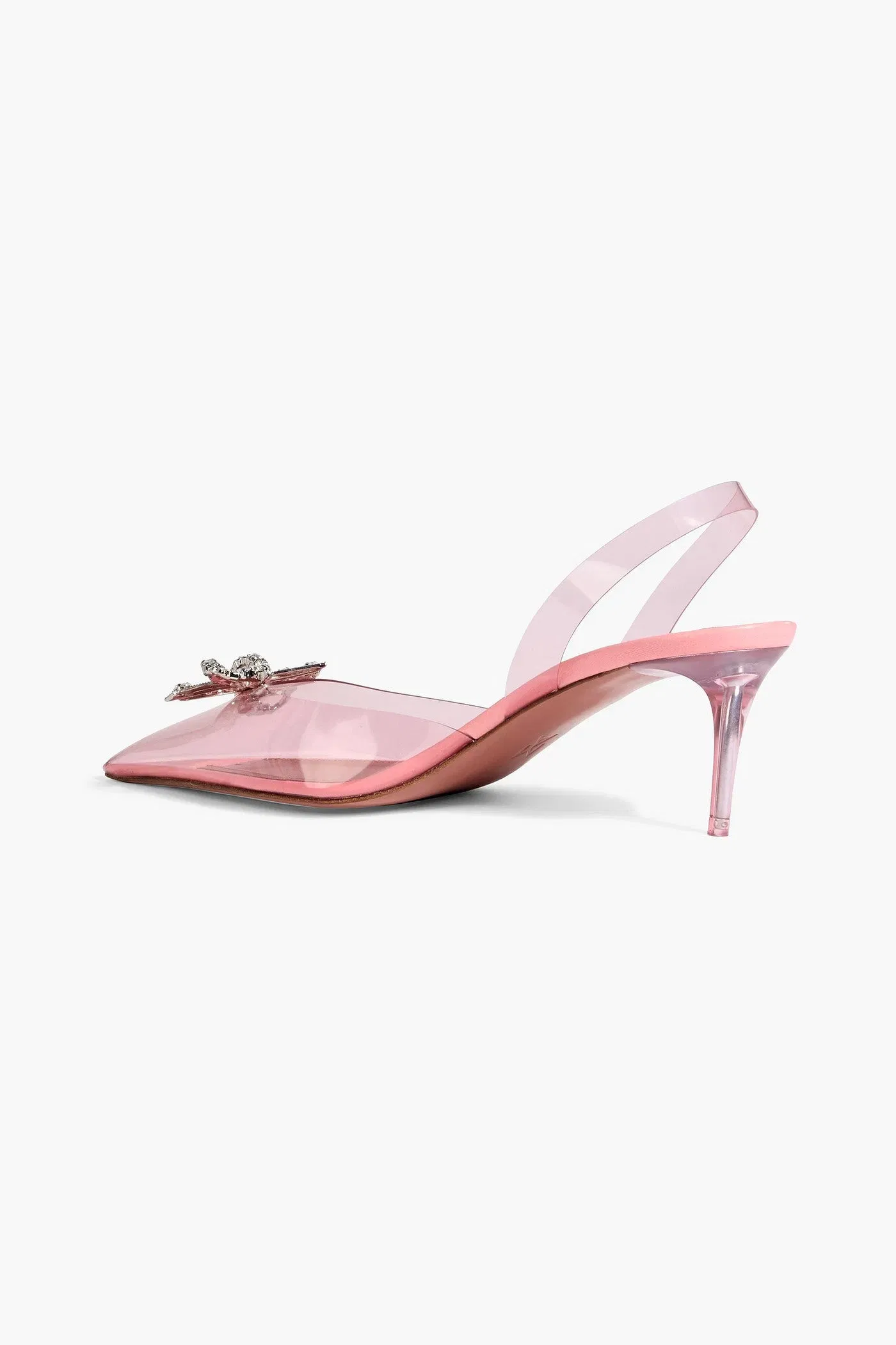 Amina Muaddi Rosie Crystal-Embellished Pvc Slingback Pumps Baby Pink Women's