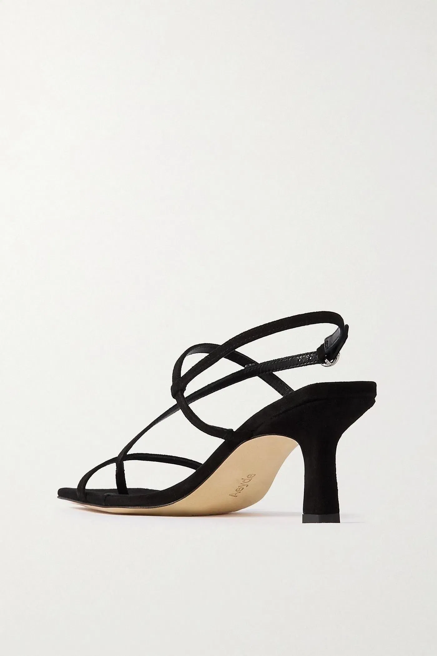 Aeyde Elise Suede Slingback Sandals Black Women's