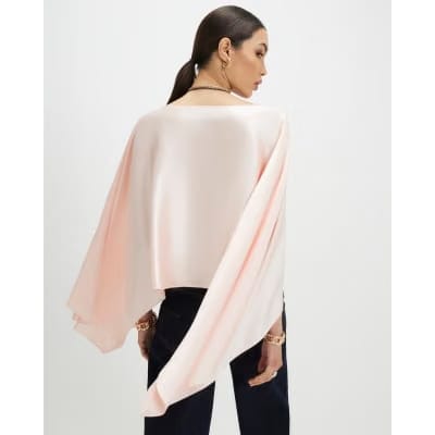 Pink Satin Waterfall Cape