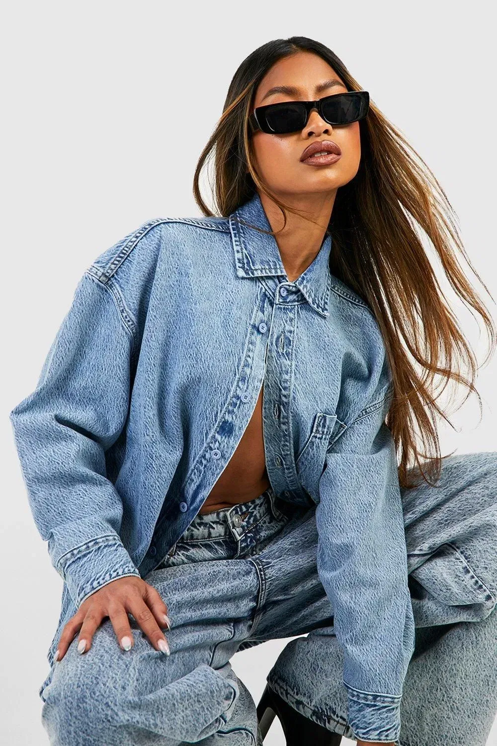 Boohoo Basics Oversized Denim Shirt