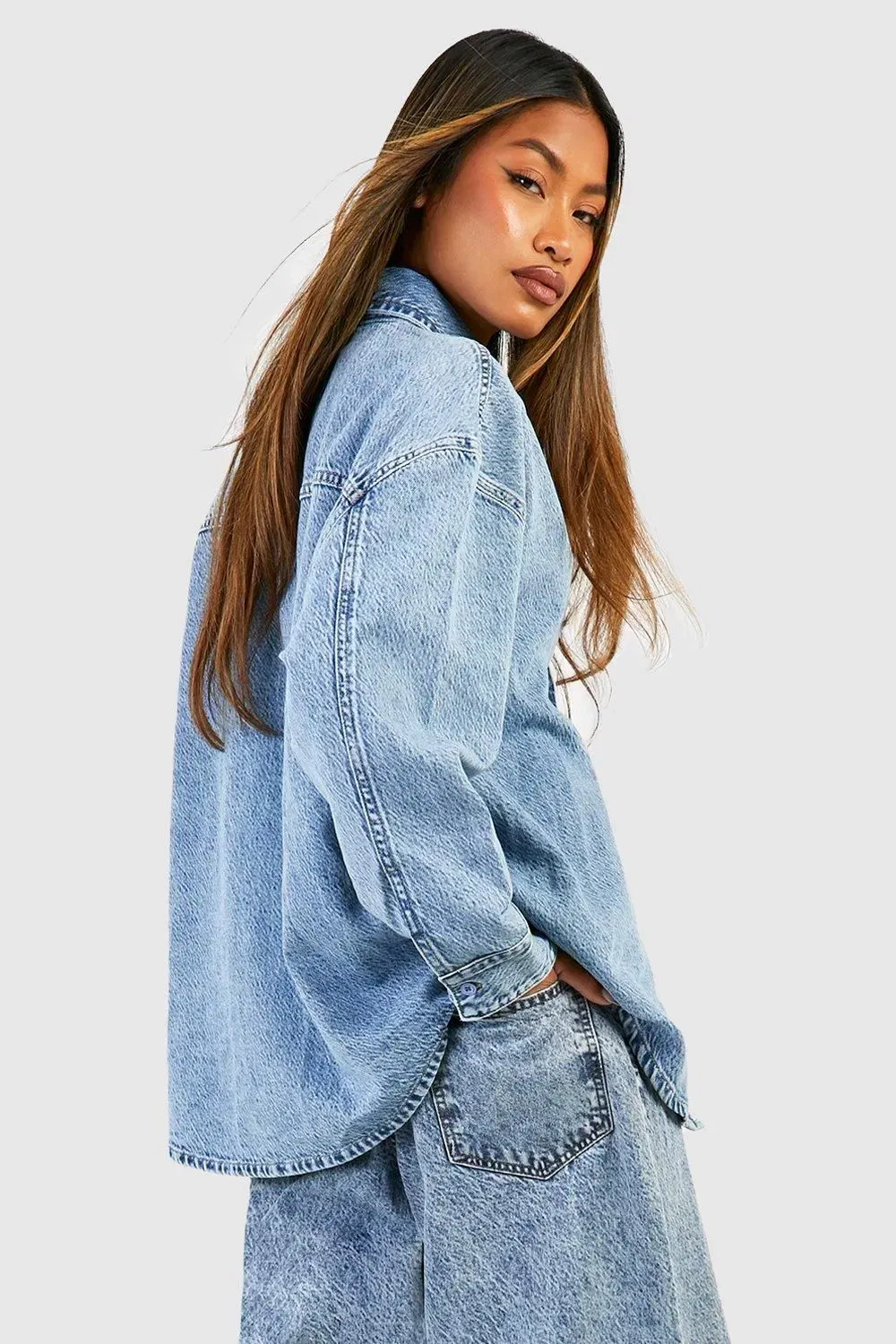 Boohoo Basics Oversized Denim Shirt