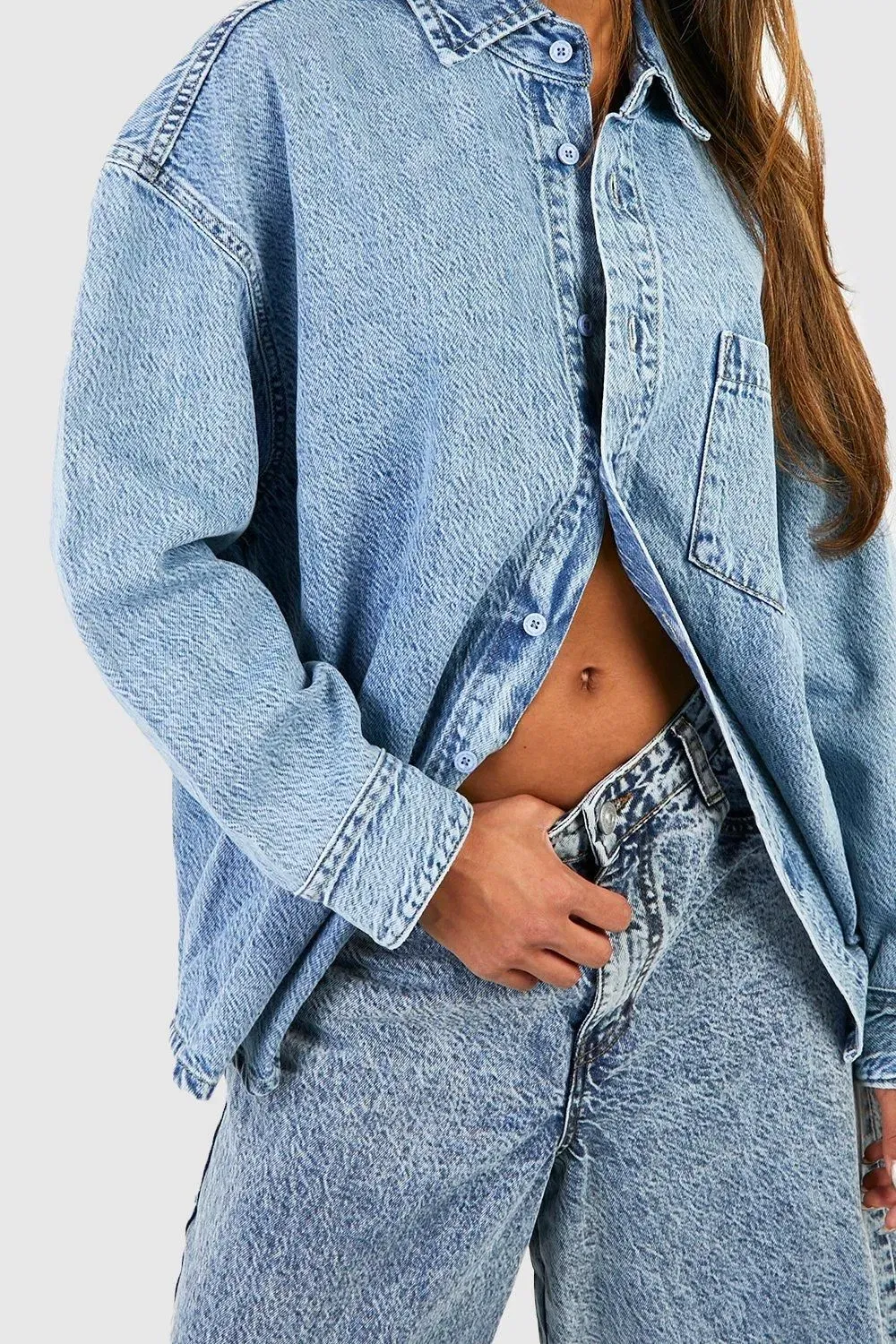 Boohoo Basics Oversized Denim Shirt
