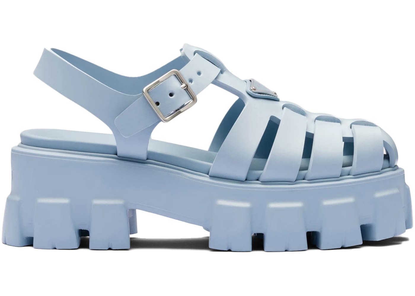 Prada Monolith Foam Rubber 55Mm Sandals Light Blue
