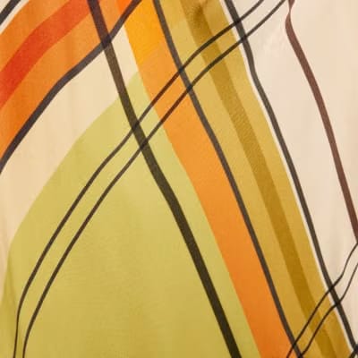 Green Check Print Column Midi Dress