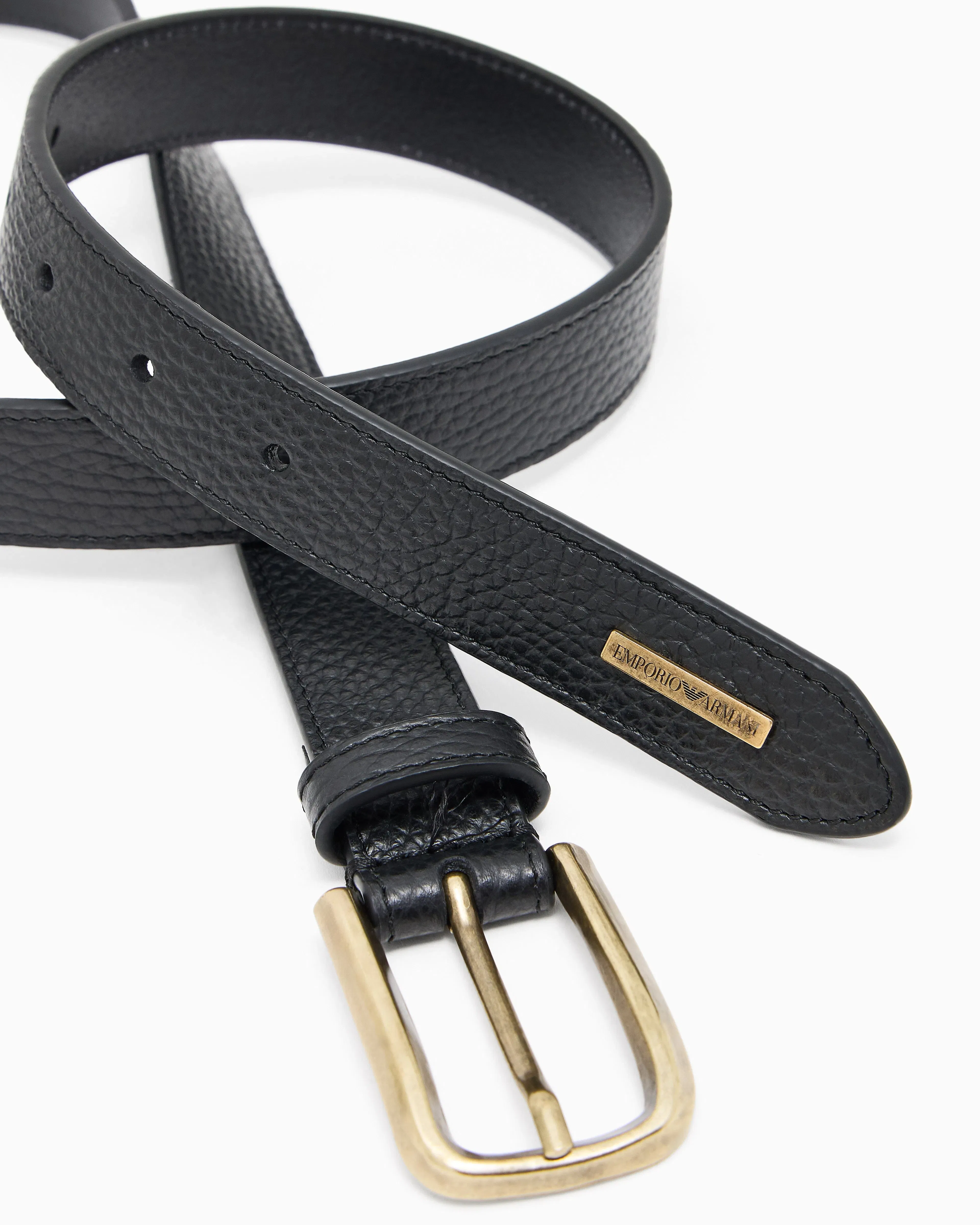 Emporio Armani Palmellato-leather belt