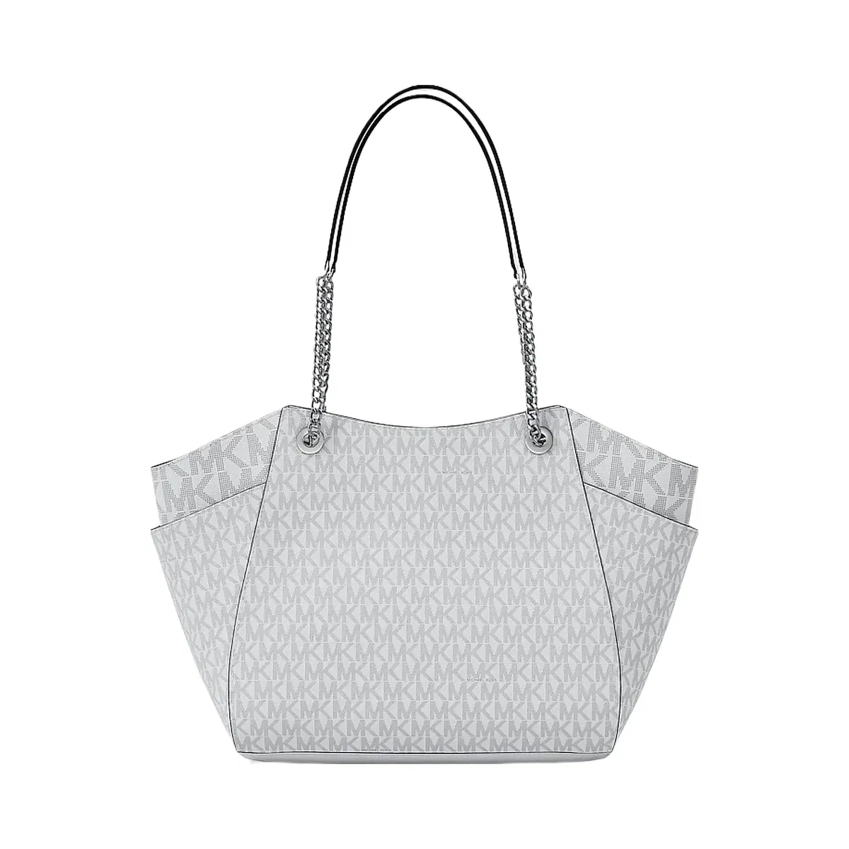Michael Kors Jet Set Large Signature Logo Shoulder Bag Optic White