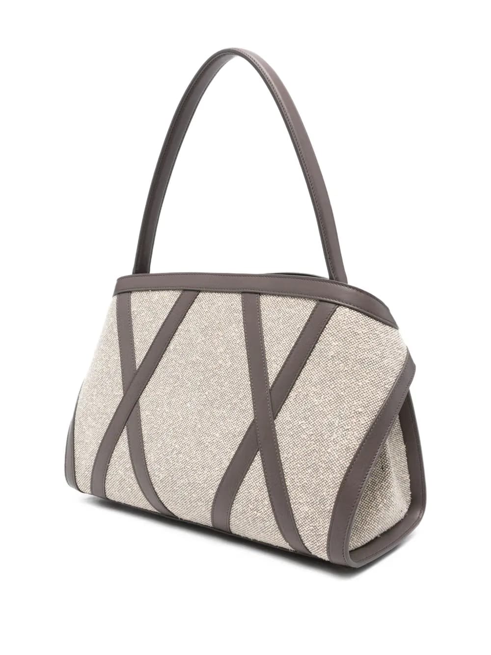 Hug leather-trimmed tote bag