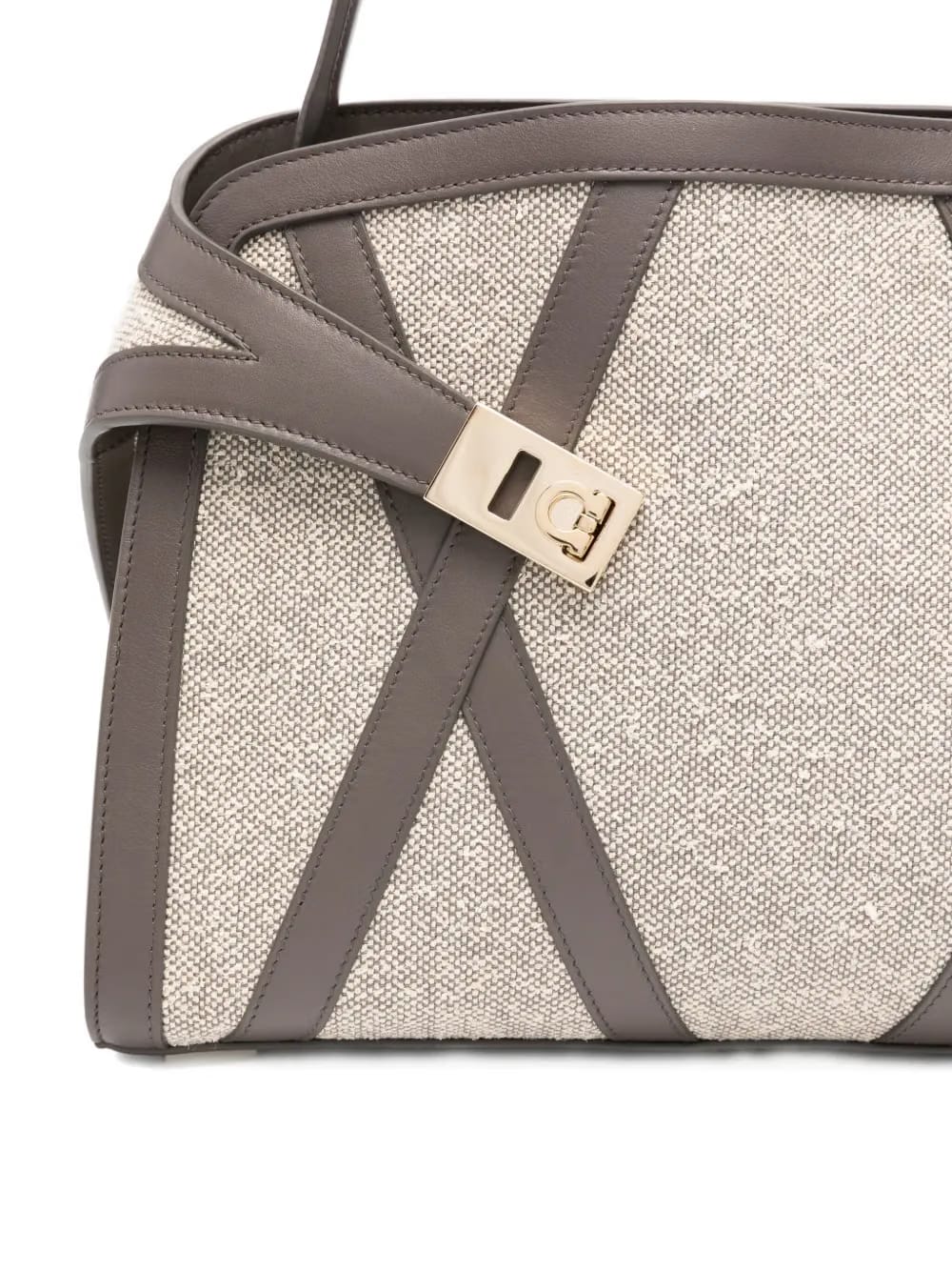 Hug leather-trimmed tote bag