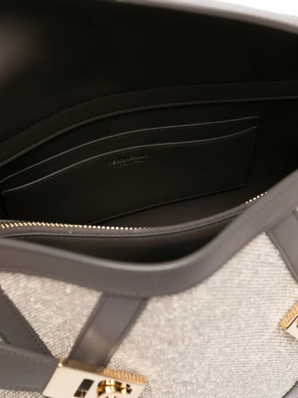 Hug leather-trimmed tote bag