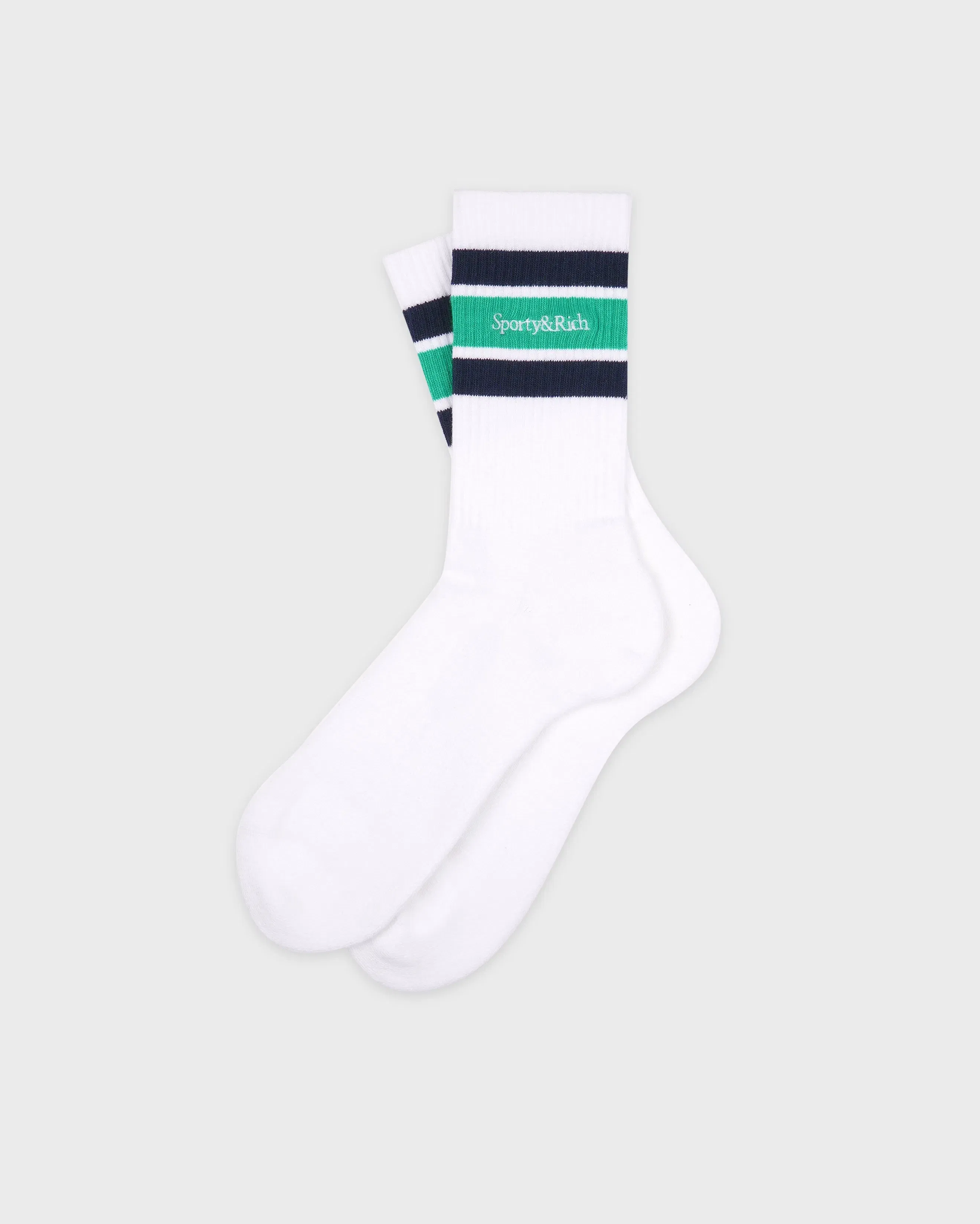 Serif Logo Socks - White/Spring Green/Light Navy