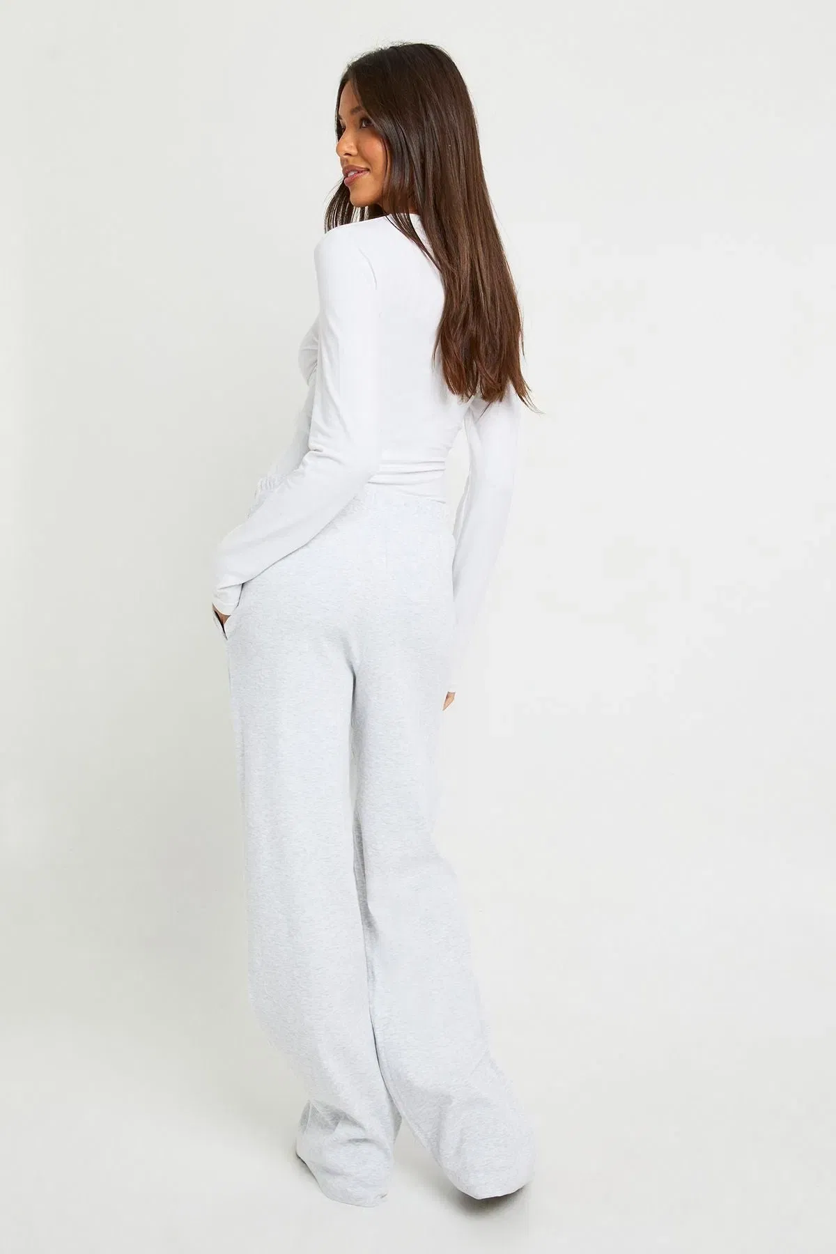 Basic Rib Wide Leg Trouser
