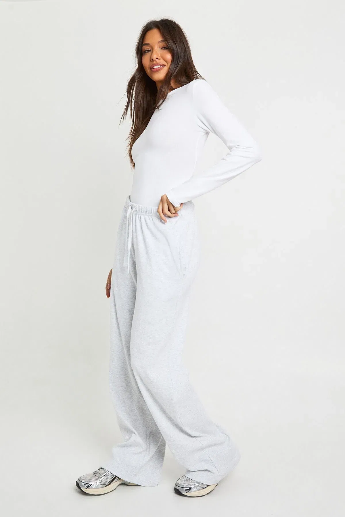 Basic Rib Wide Leg Trouser