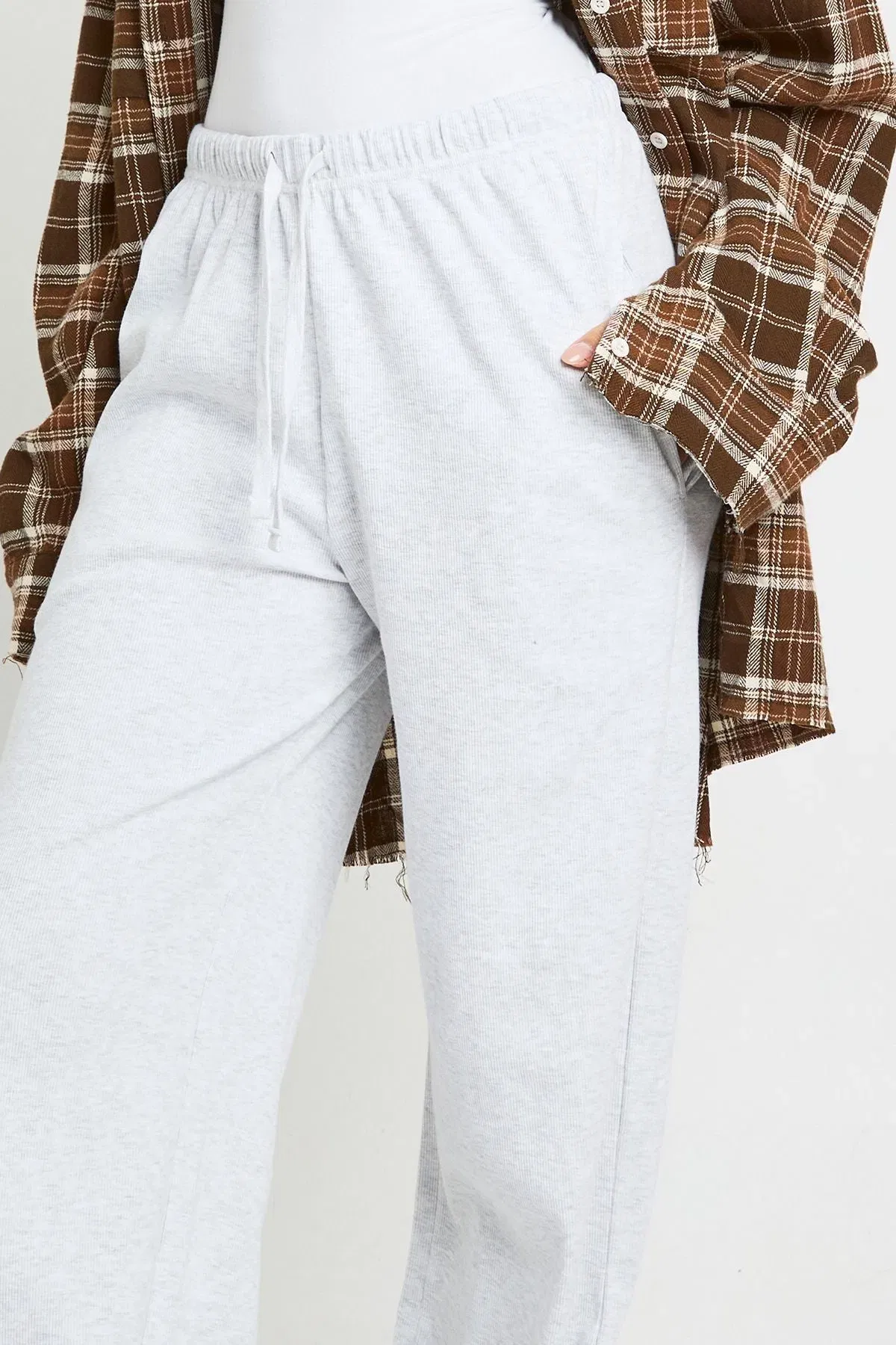 Basic Rib Wide Leg Trouser