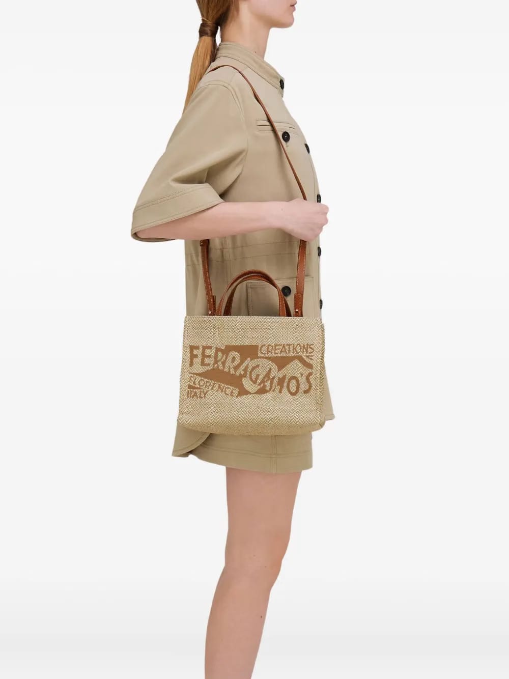 medium logo-embroidered tote bag