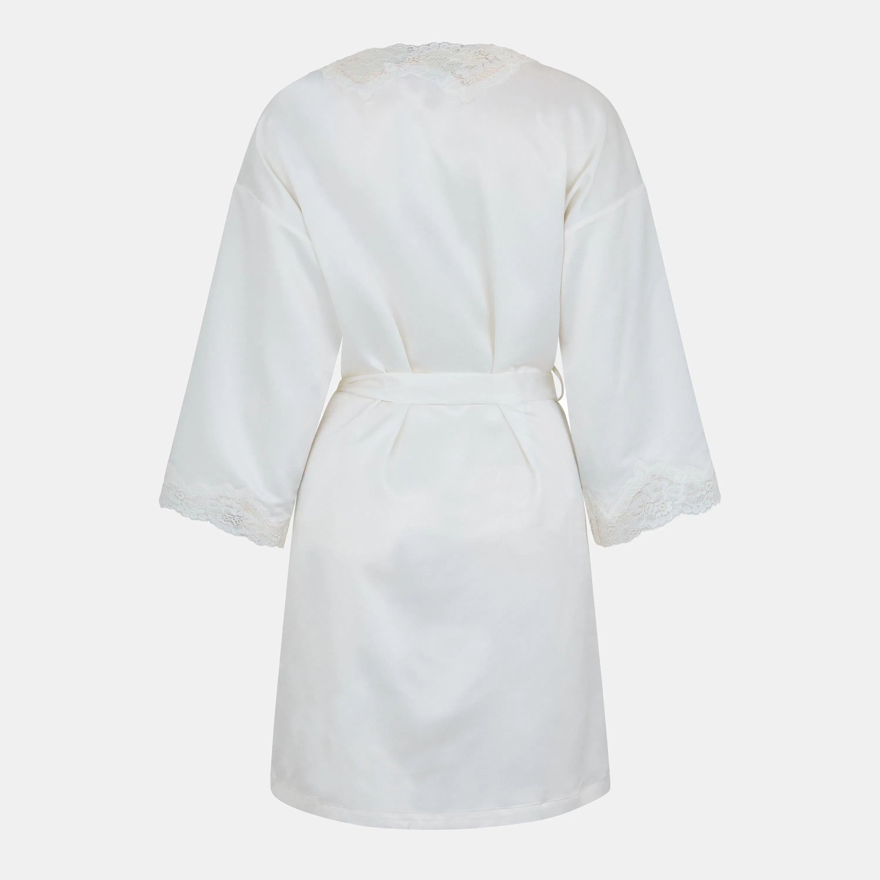 Lace-Trimmed Satin Dressing Gown